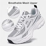 BAASPLOA Chunky Mode Sneakers Casual Sports Gym Chaussures pour Femmes Mesh Respirant entraînement sportif Tennis Shoe Platform Epaisseur Chaussures de marche pour femme