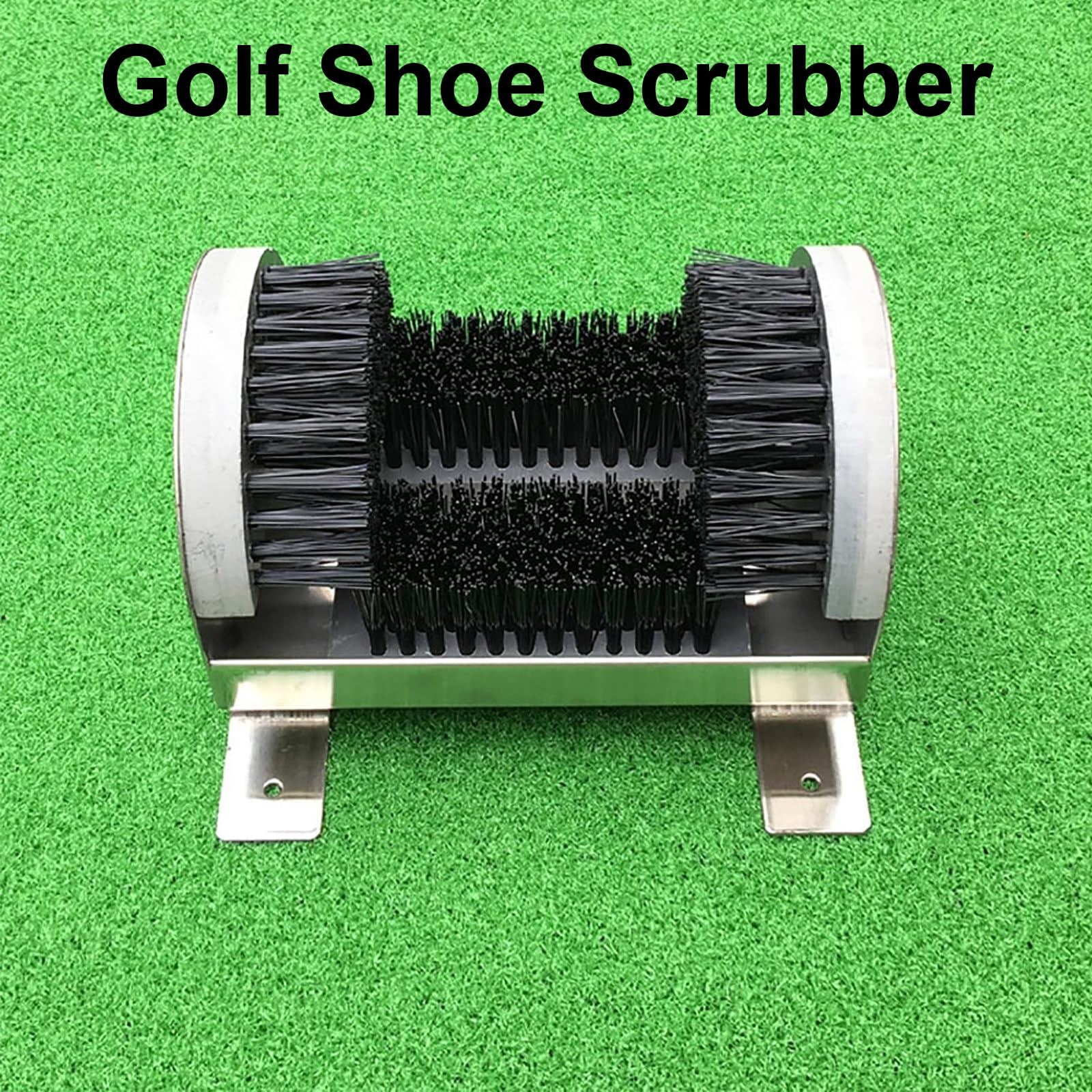Limpiador de zapatos de golf, acero inoxidable 304, cepillo raspador de limpieza de botas resistente, cerdas de nailon resistentes al desgaste, elimina el polvo y la nieve de las suelas