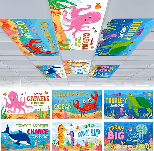 Miniatura 7 de VIHOSE 6 cubiertas de luz fluorescente para luces de techo, cubiertas magnéticas de luz para el aula, filtros de aula, cubiertas de luz para luces