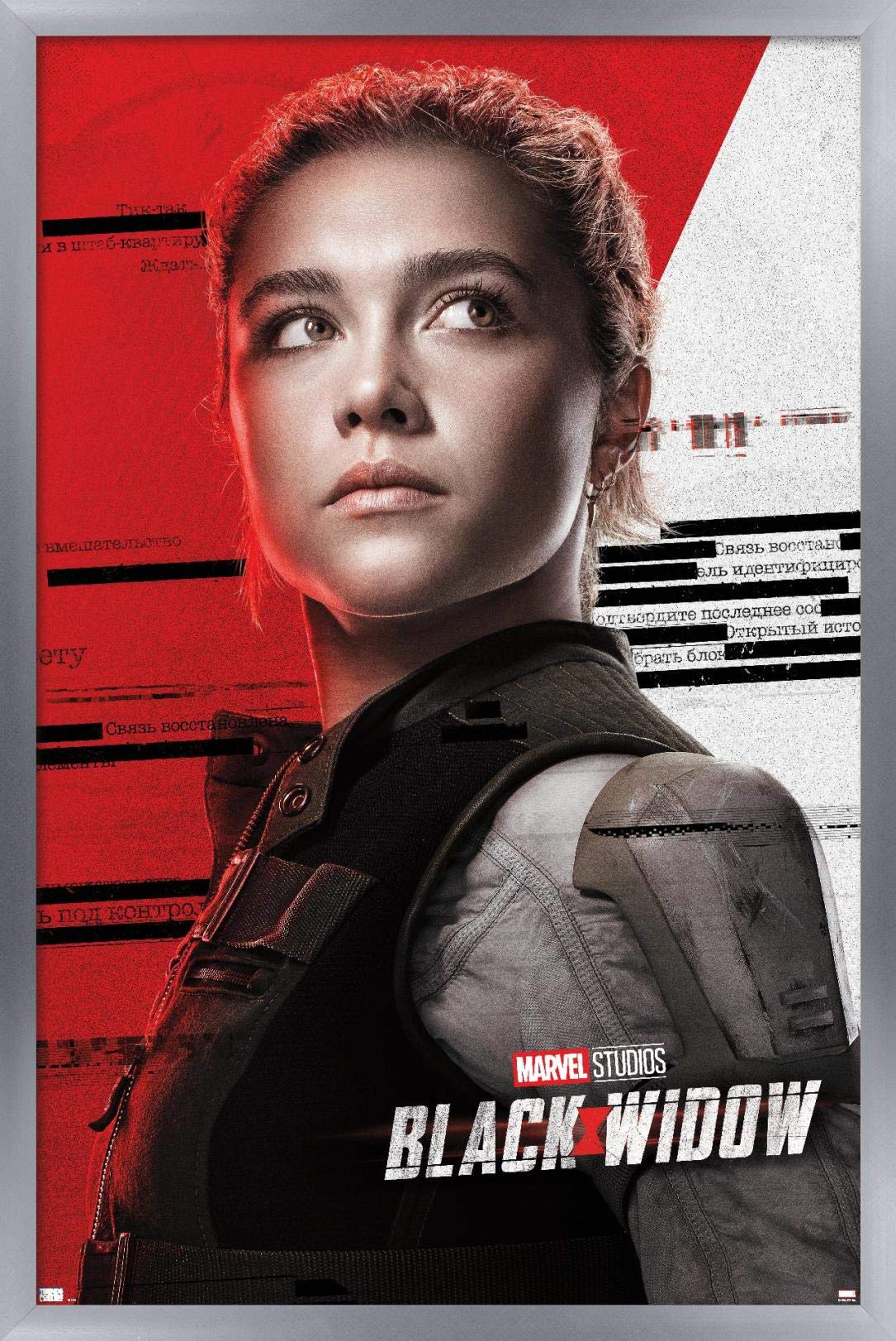 Trends International Marvel Cinematic Universe - Black Widow - Yelena Pose Wall Poster, 22.375" x 34", Silver Framed Version