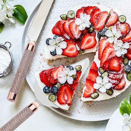 Miniatura 5 de Juego de cuchillo y servidor para pastel de boda, flautas de champán para novia y novio, juego de corte de pastel para compromiso, regalos de