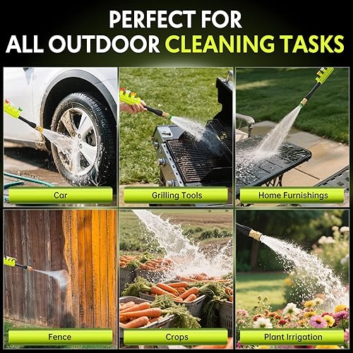 Miniatura 7 de Lavadora a presión eléctrica - 2.5 GPM Lavadora a presión portátil y ligera, 4 boquillas de conexión rápida y tanque de jabón ajustable, lavadoras a