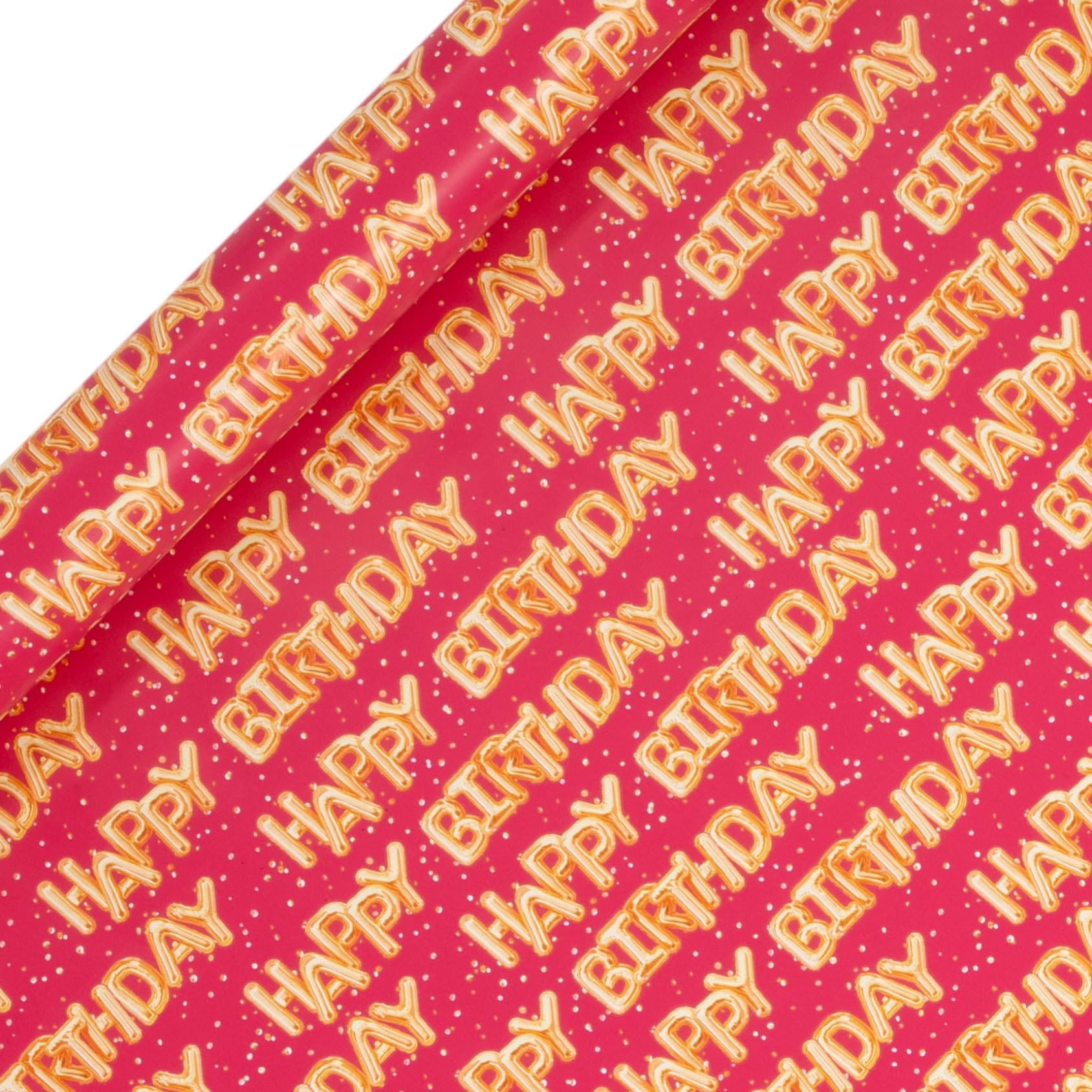 Glick Roll Wrap, Happy Birthday Helium Pink, Wrapping Paper 4 metres x 70 cms, Birthday Paper for Her