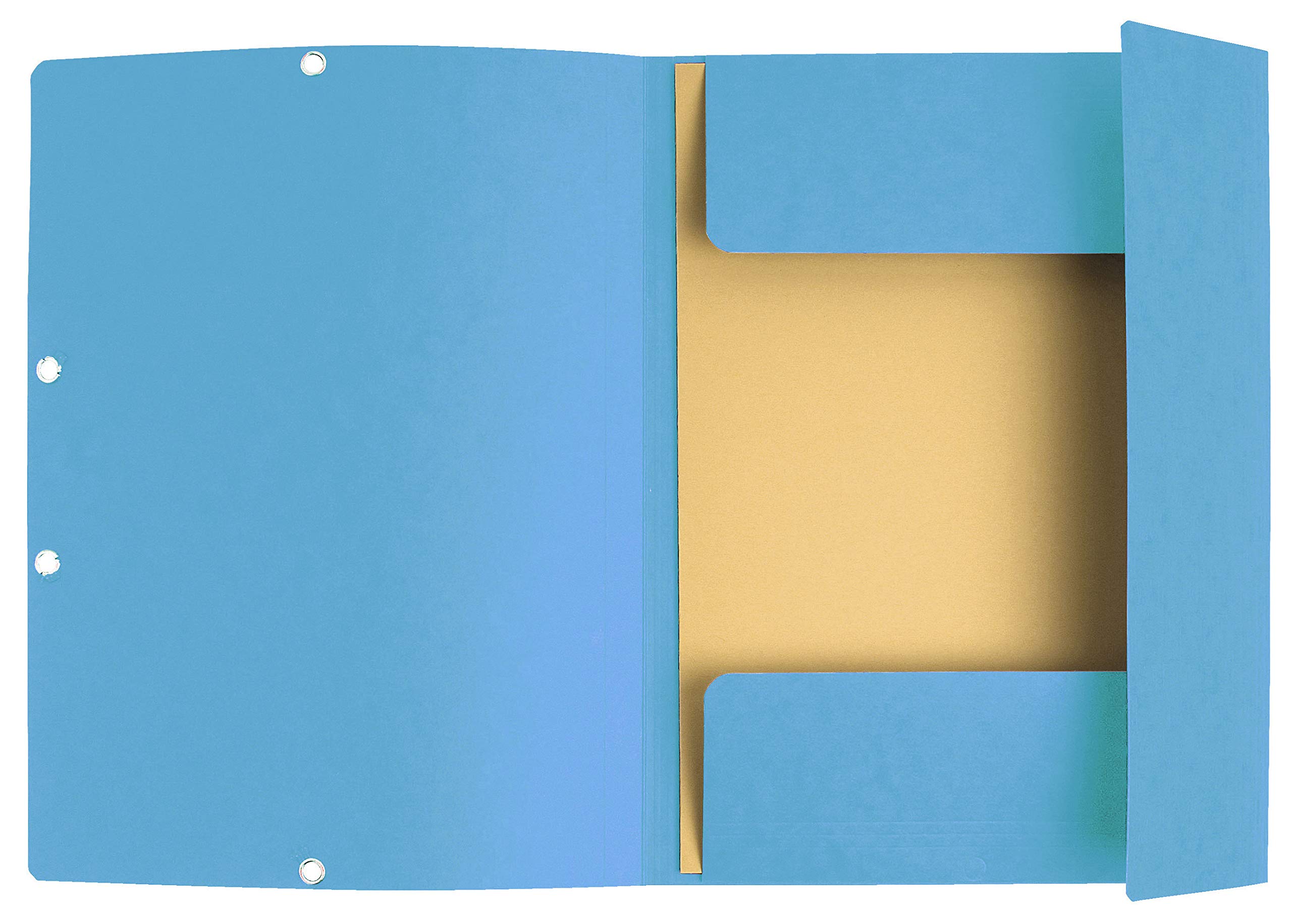 Exacompta - Réf. 55519E - Carton de 25 chemises à élastiques - pochettes 3 rabats - en carte lustrée 400 g/m2 - dimensions 24 x 32 cm pour documents au format A4 - couleur turquoise