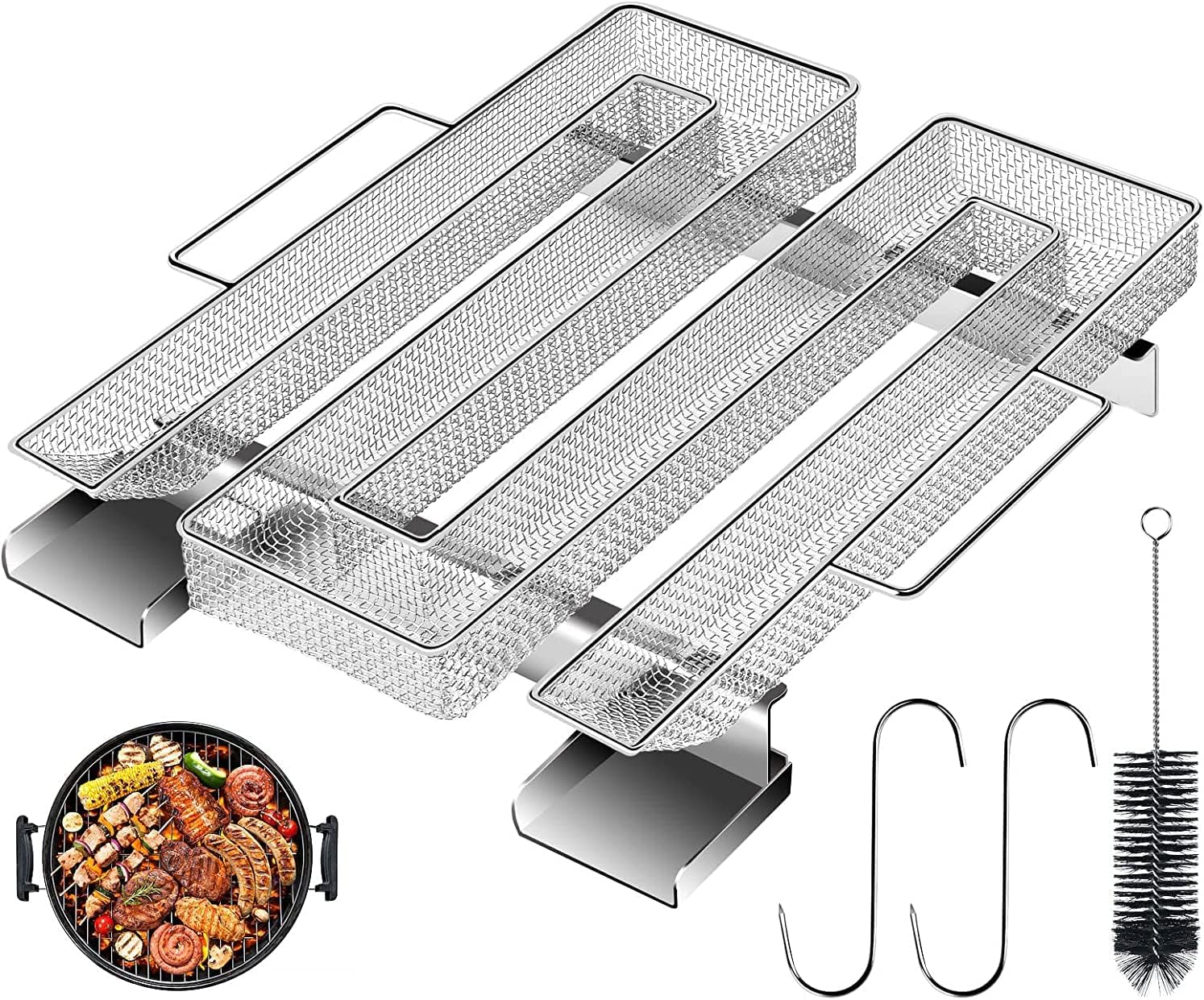 CLIUNT Kaltrauchgenerator Edelstahl - Bis Zu 12 Stunden Rauch Für Grill & Smoker Mit Zubehör