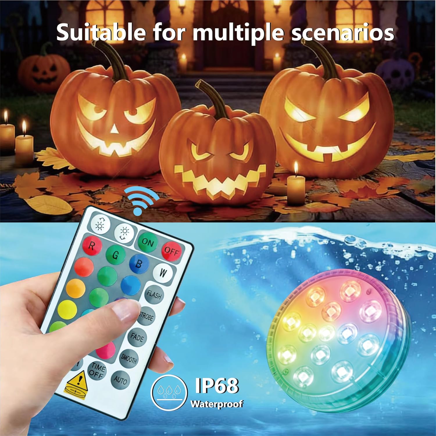 Upgraded Magnetic Pool Lights for Above ground and inground pool, Battery Underwater RGB 16 Colors Submersible LED Lights with Remote & Timer Off, for Hot Tubs, Fountains, Party, Vase - 4 Pack