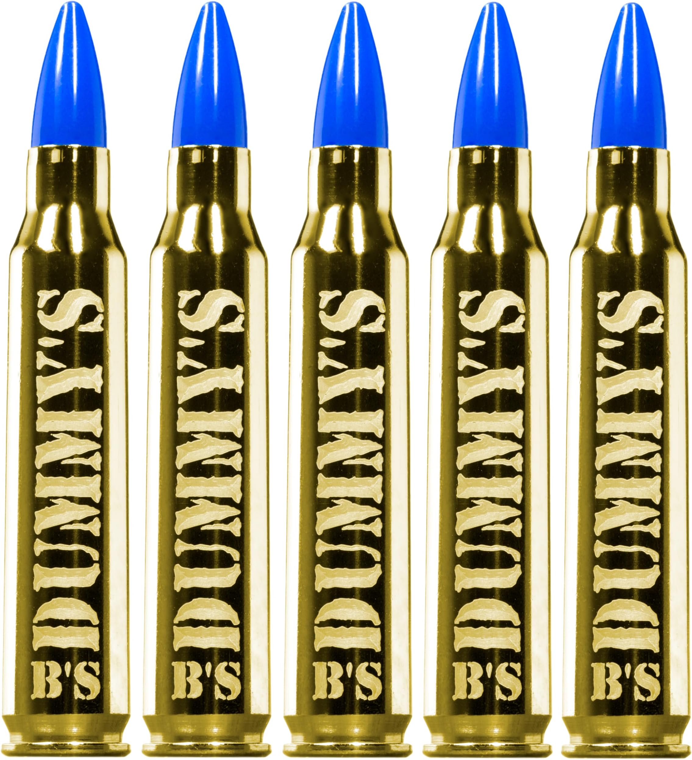 A.K.A. B's Dummy's - Dummy .223/5.56 Training Caps (5 Pack) (Blue Brass)