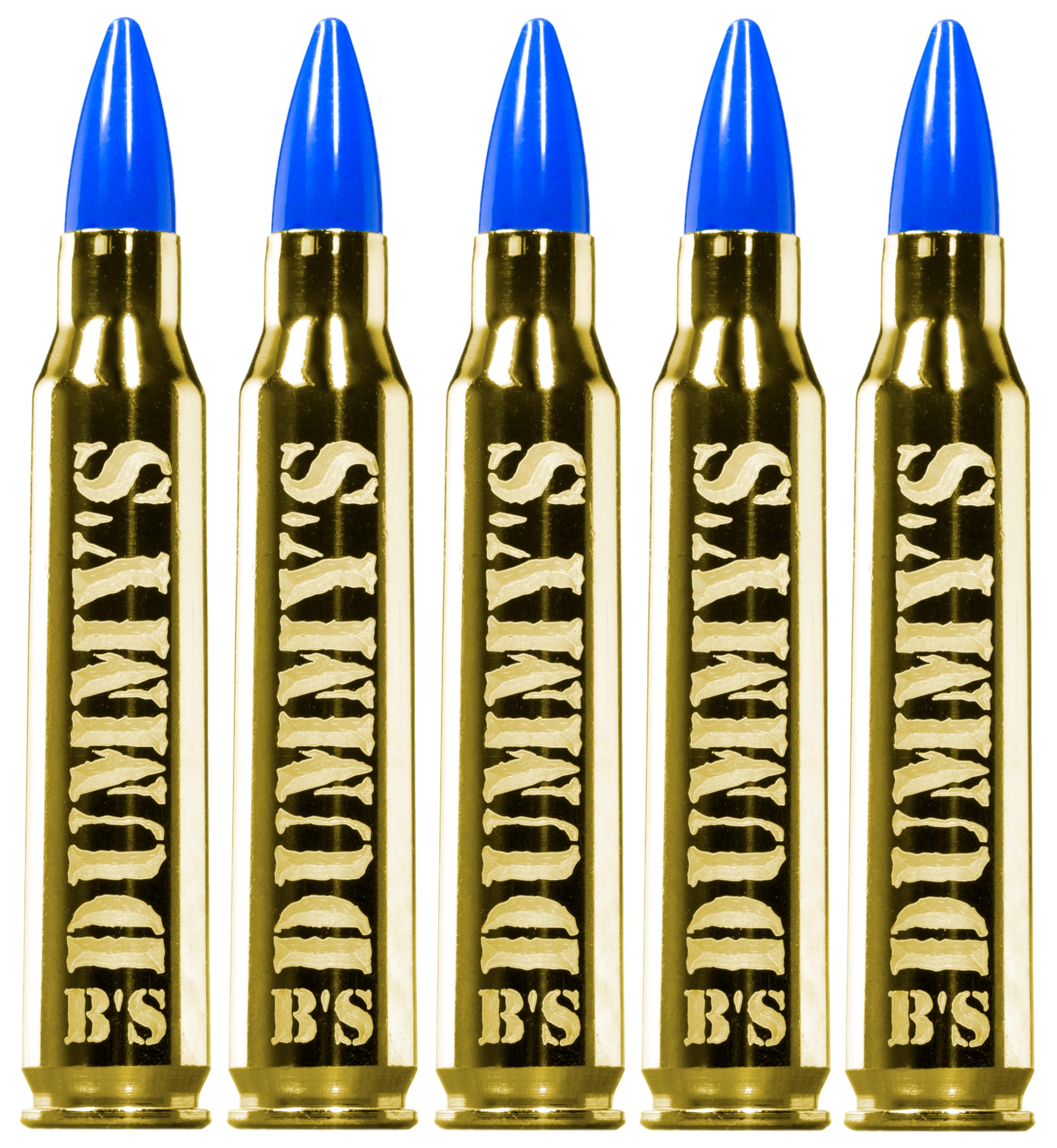 A.K.A. B's Dummy's - Dummy .223/5.56 Training Caps (5 Pack) (Blue Brass)