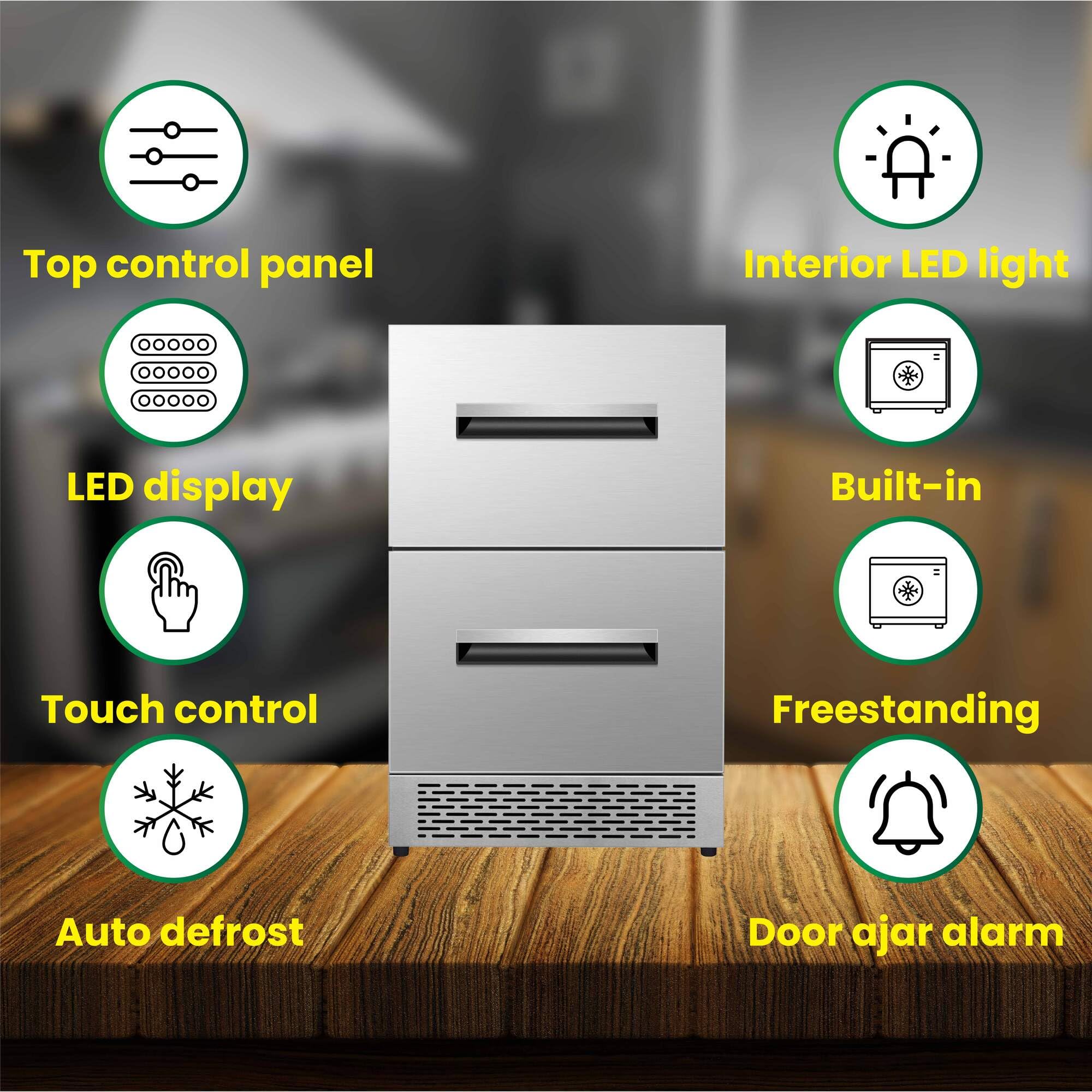 Equator 24-Inch 5.3 Cf Built In/Freestanding Weather Proof Dual Zone Convertible Double Drawer Refrigerator For Indoor/Outdoor And Commercial Use on Fridge.com - View 6