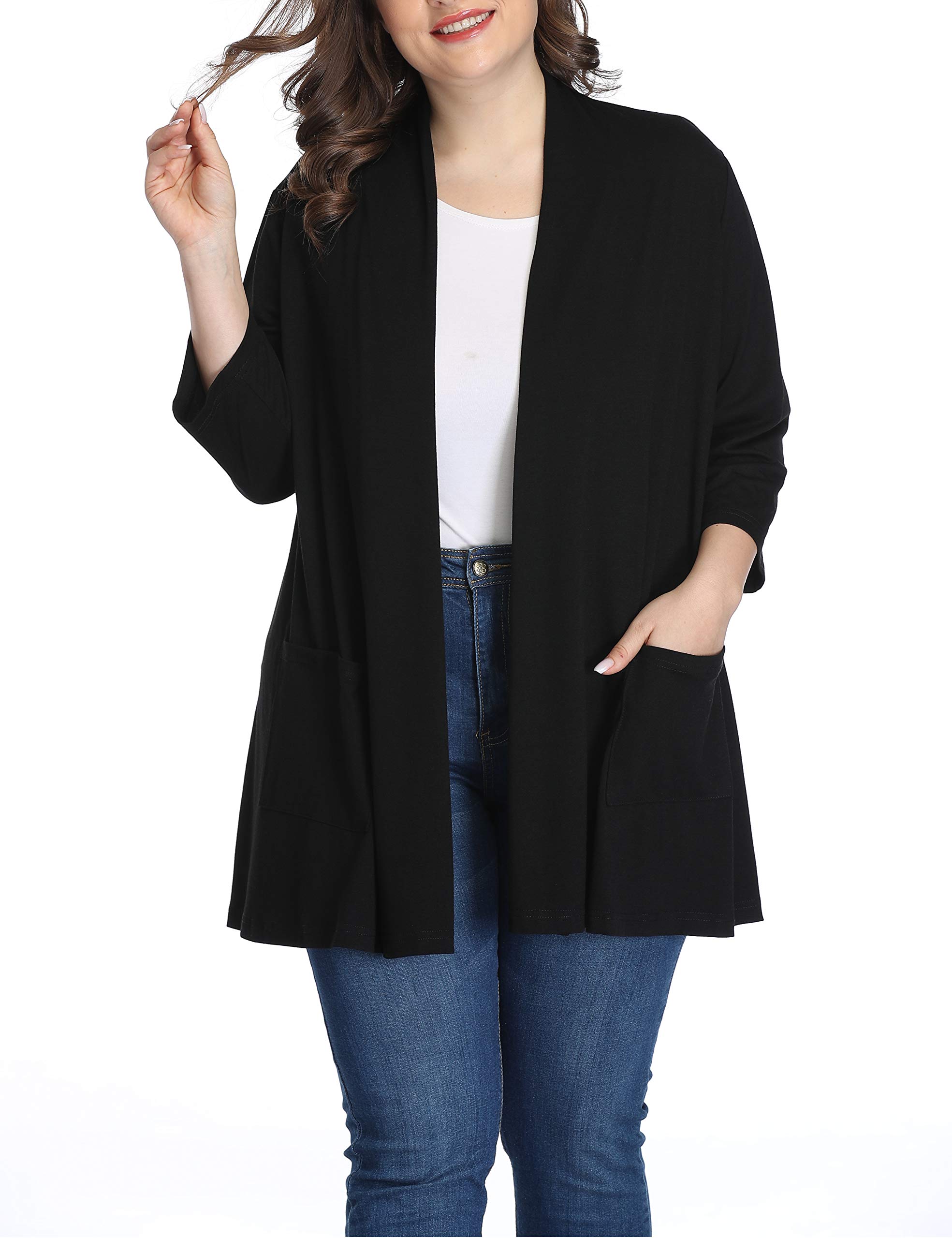 ShiailiLong Plus Size Cardigans for Women Easy to Wear Open Front Clothing