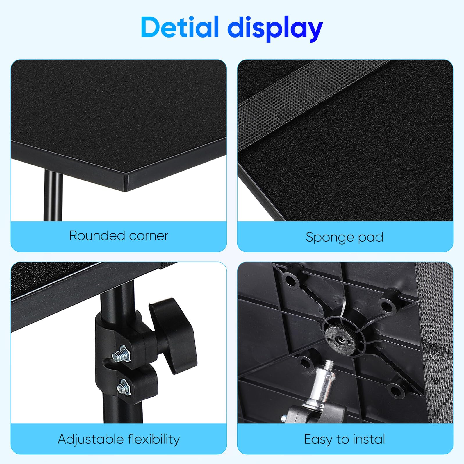 VALICLUD Supporto Proiettore Regolabile Vassoio per Proiettori e Laptop Altezza Massima 120cm Struttura in Metallo e Plastica Nero