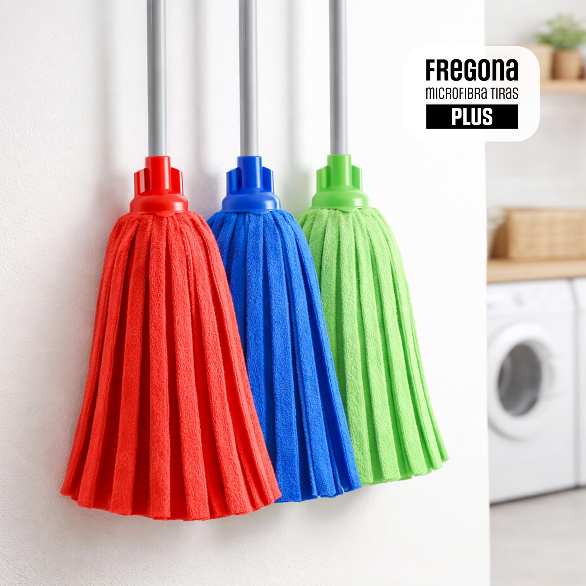 Pamex - Fregona Microfibra Tiras Plus MAX Colores Surtidos - 24 Unidades
