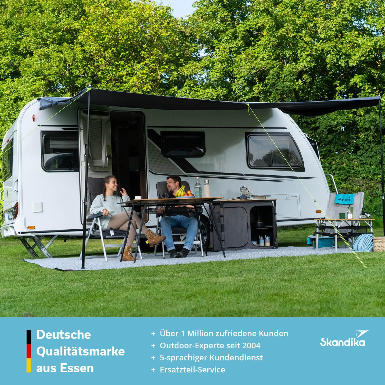 Skandika Vordach Freeway 300x240 Sonnensegel mit Keder Caravan Tarp UV-Schutz 50+ 3000 mm Wassersäule