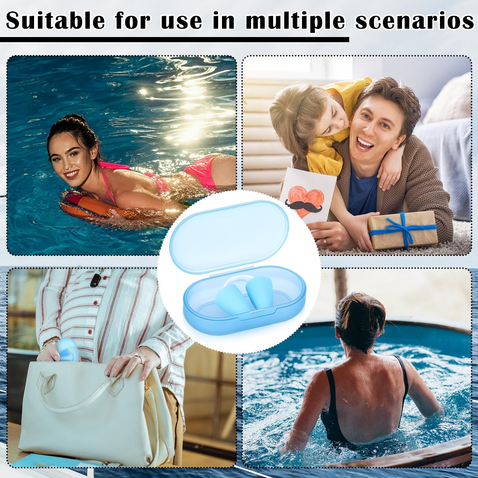 Tappi per Naso in Silicone Impermeabili, 2 PCS Nasello Invisibile Clip, Tappo Naso Piscina, Riutilizzabile, con Scatola Portaoggetti, Adatto ai Principianti del Nuoto e del Surf
