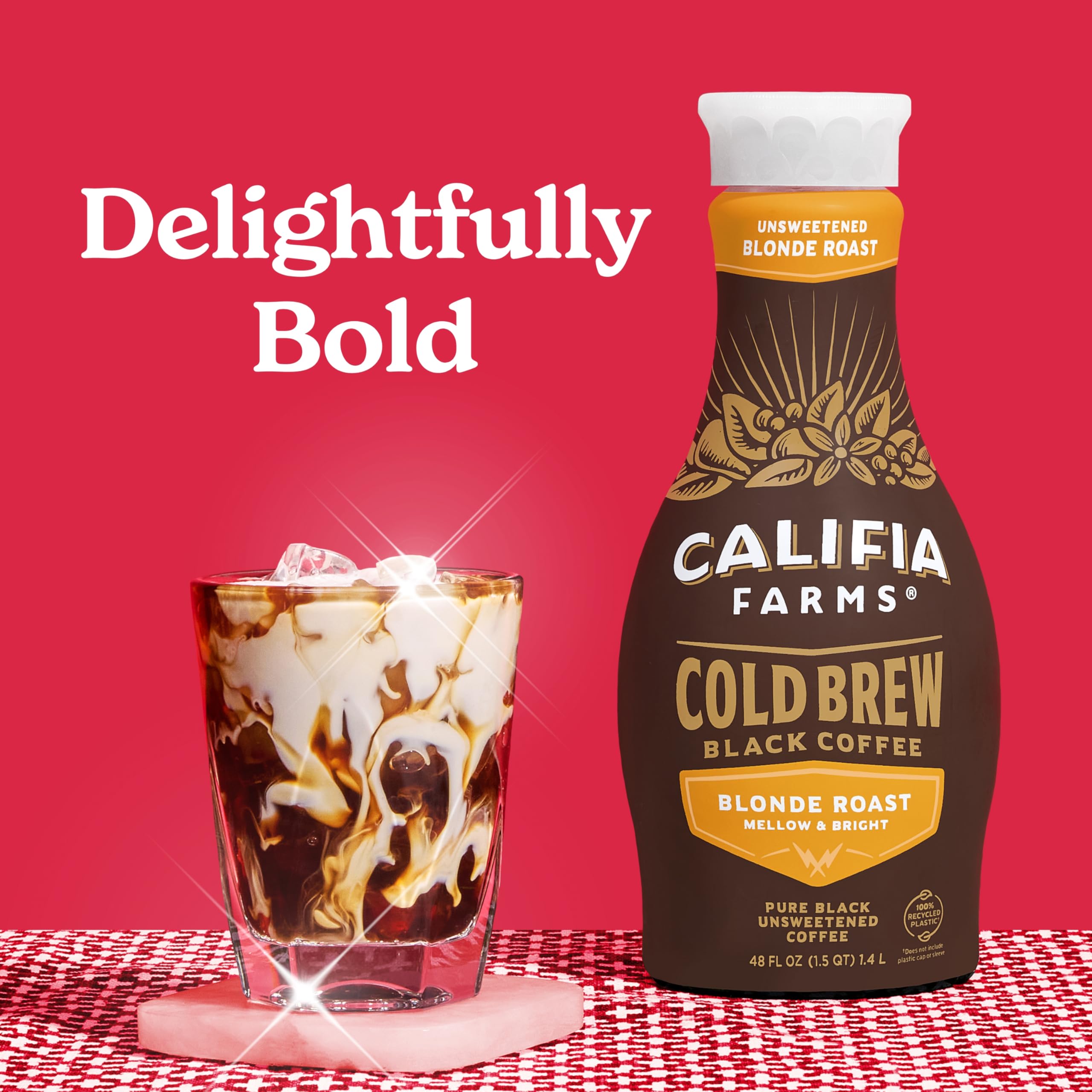 Califia Farms - Pure Black Blonde Roast Cold Brew Coffee 48 Oz 100 Arabica Plant Based Vegan Gluten — view 4