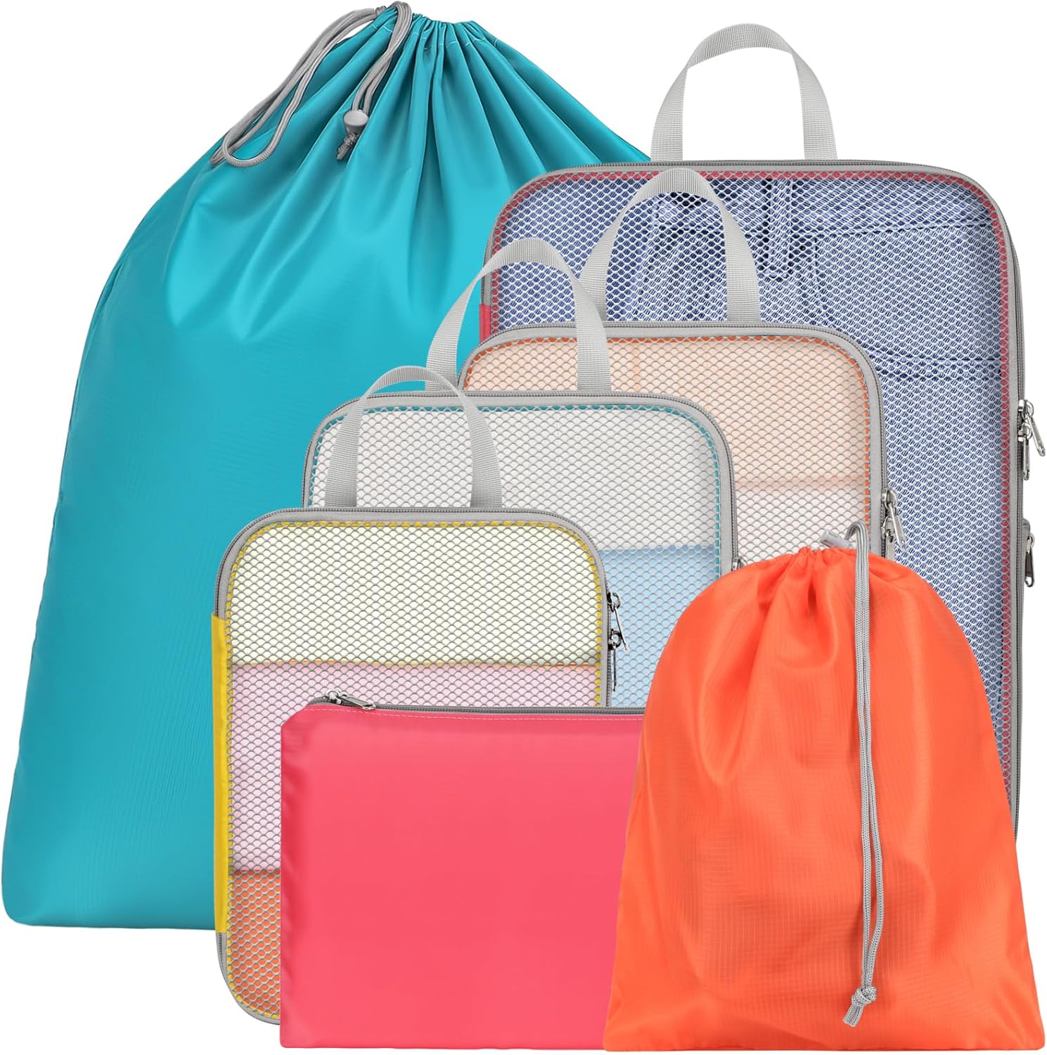 Cambond Compression Packing Cubes for Travel - Lightweight Expandable Travel Bags Luggage Organizers Travel Essentials Compression Cubes for Travel Space Saver for Carry on Suitcases Organizer