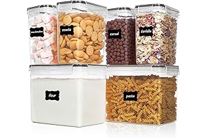 6 Pack Vtopmart Airtight Black Snack Containers