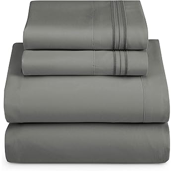 RV Short Queen Comforter Set for RV Camper - Comforter Set with Fitted & Flat Sheet, 4 Pillowcases - Tailored for RV Short Queen Beds - Cozy Essentials for Your RV Bedroom, Gray