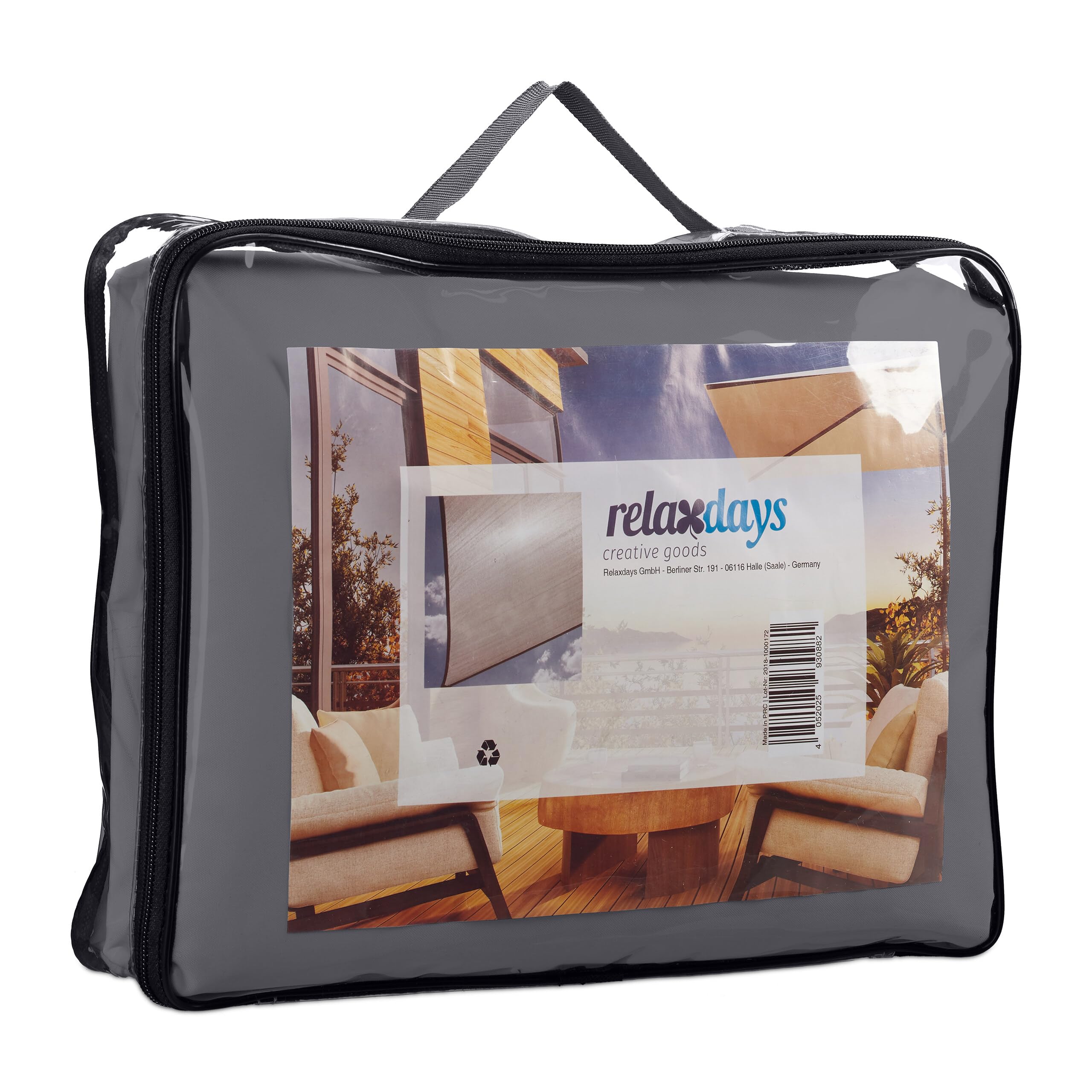 Tente d'ombrage Relaxdays, 5 x 5 m, Polyester, déperlant, œillets & Cordes de Tension, Toile carrée, Gris foncé