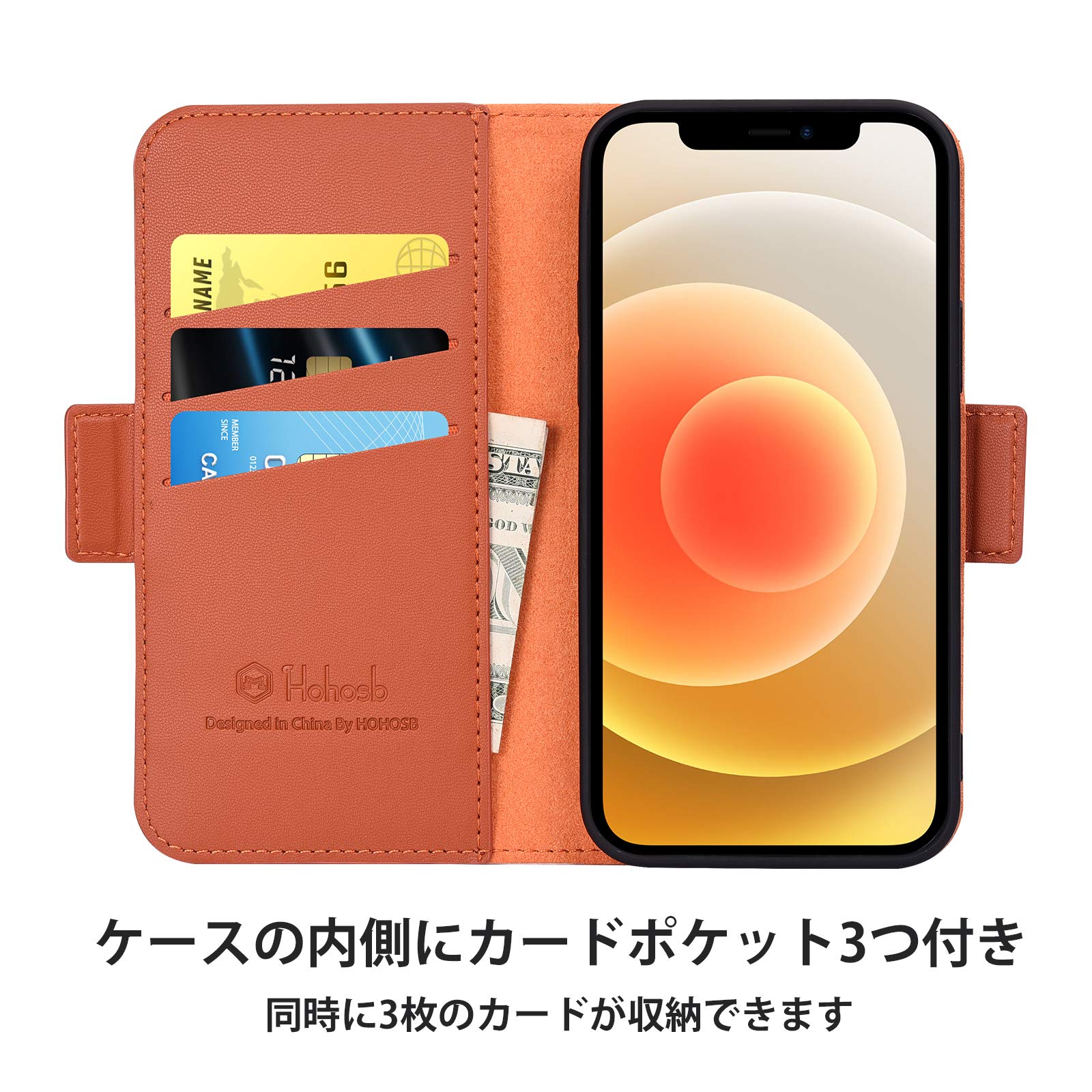 【即日発送】iPhone12/12pro　専用手帳型ケース　ブラウン　箱付き 即日発送】iPhone12/12pro 専用手帳型ケース ブラウン 箱付き