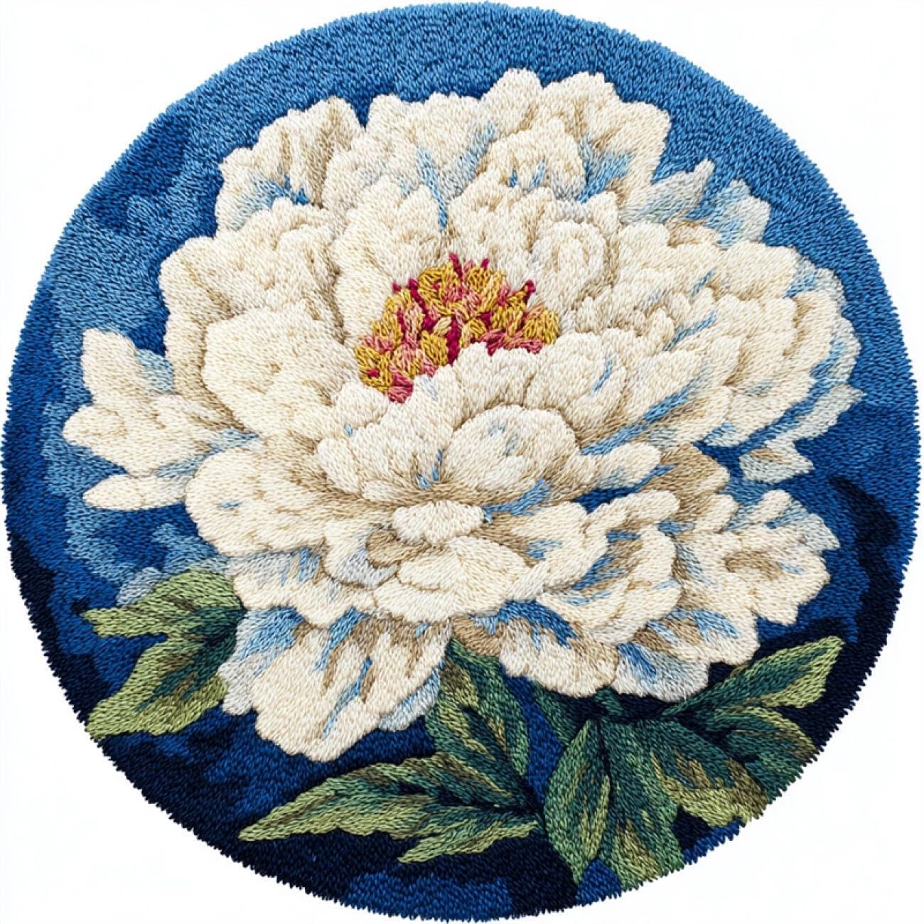 Kitquiver Tapestry Kits for Adults White Peony 60x60cm