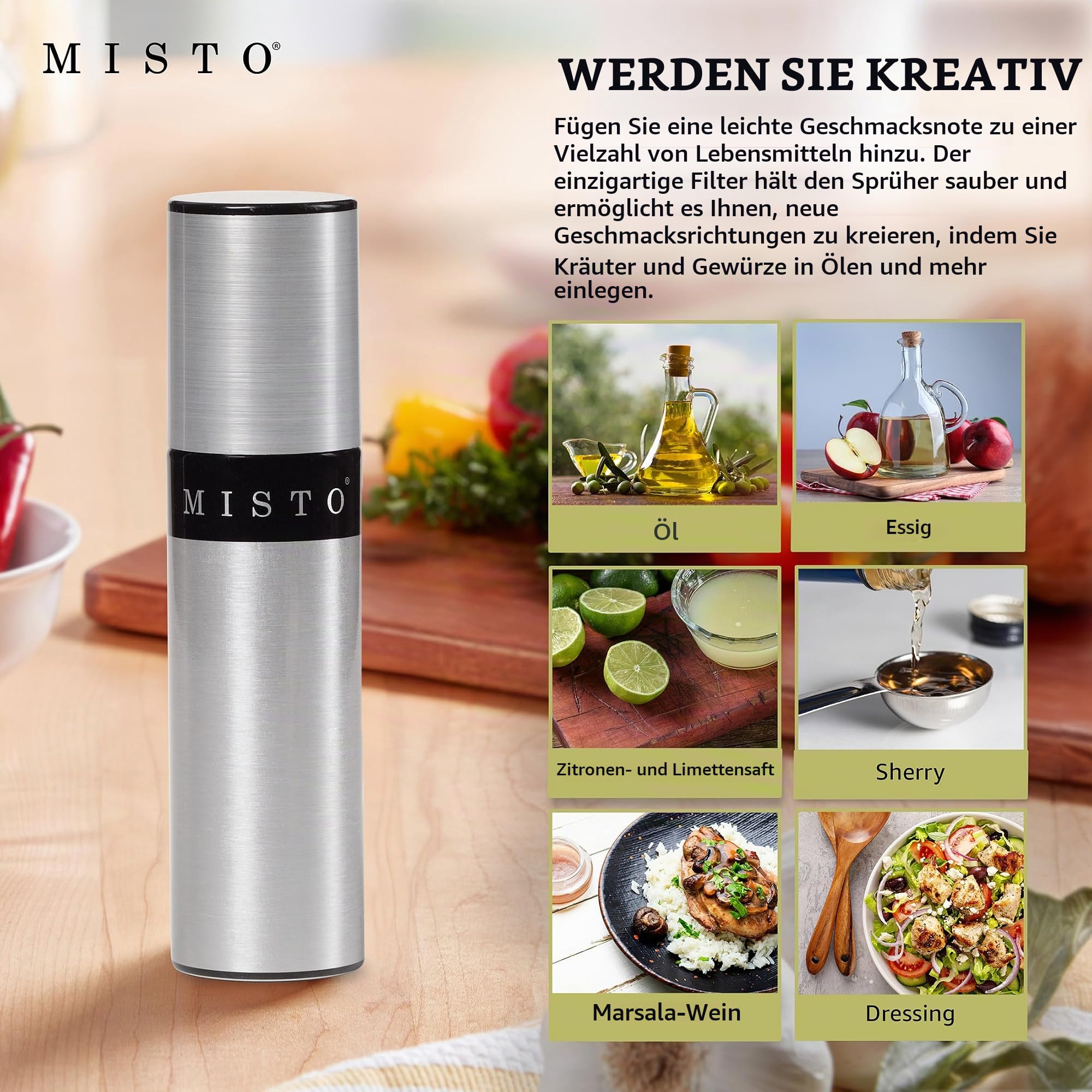 MISTO 5104222 Ölsprüher, Aluminium, Silber
