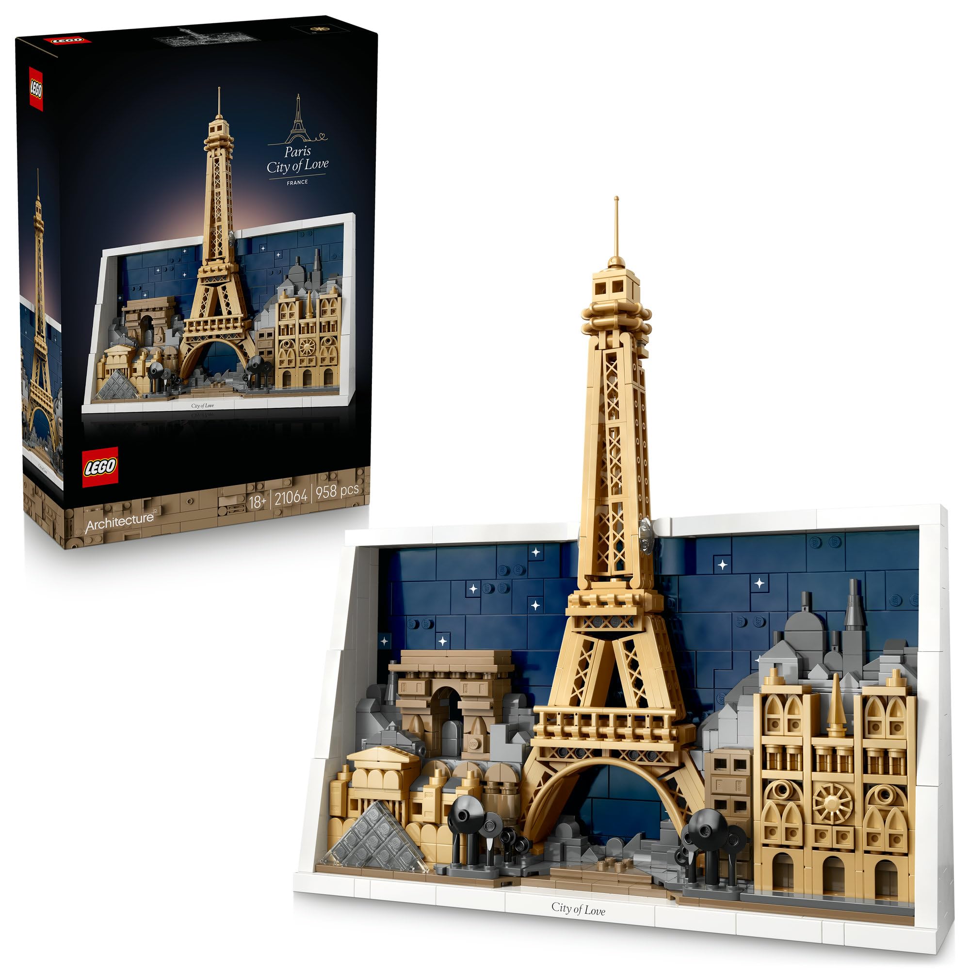 LEGO® Architecture Paris –City of Love 21064 Building Set for Adults -Home Decor Wall Art Set with Iconic Paris Landmarks Including Eiffel Tower - Treat for Women, Men and Travel and History Lovers