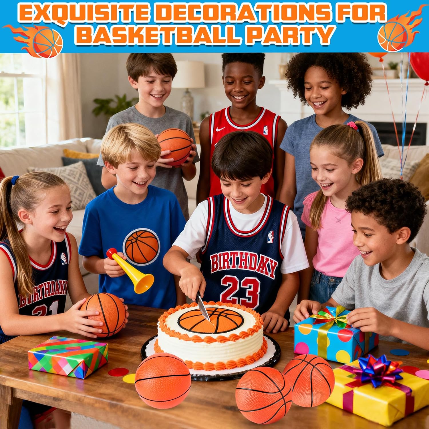 Hymaz 36 Pcs 4 Inch Mini Basketballs Ball for Kids, Rubber Small basketballs with Pump for Kids Basketball Gifts - Inflatable Ball for Basketballs Hoop, Geart for Sports Beach Pool Theme Party Favor