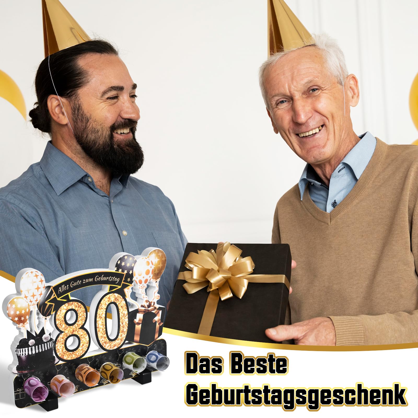Geldgeschenke Verpackung zum 80 Geburtstag Mann Frau Geldgeschenke, 80. Geburtstag Mann Frau Aus Holz Deko, für Geburtstag Geschenk, Tischdeko Geburtstag Verwendet Werden