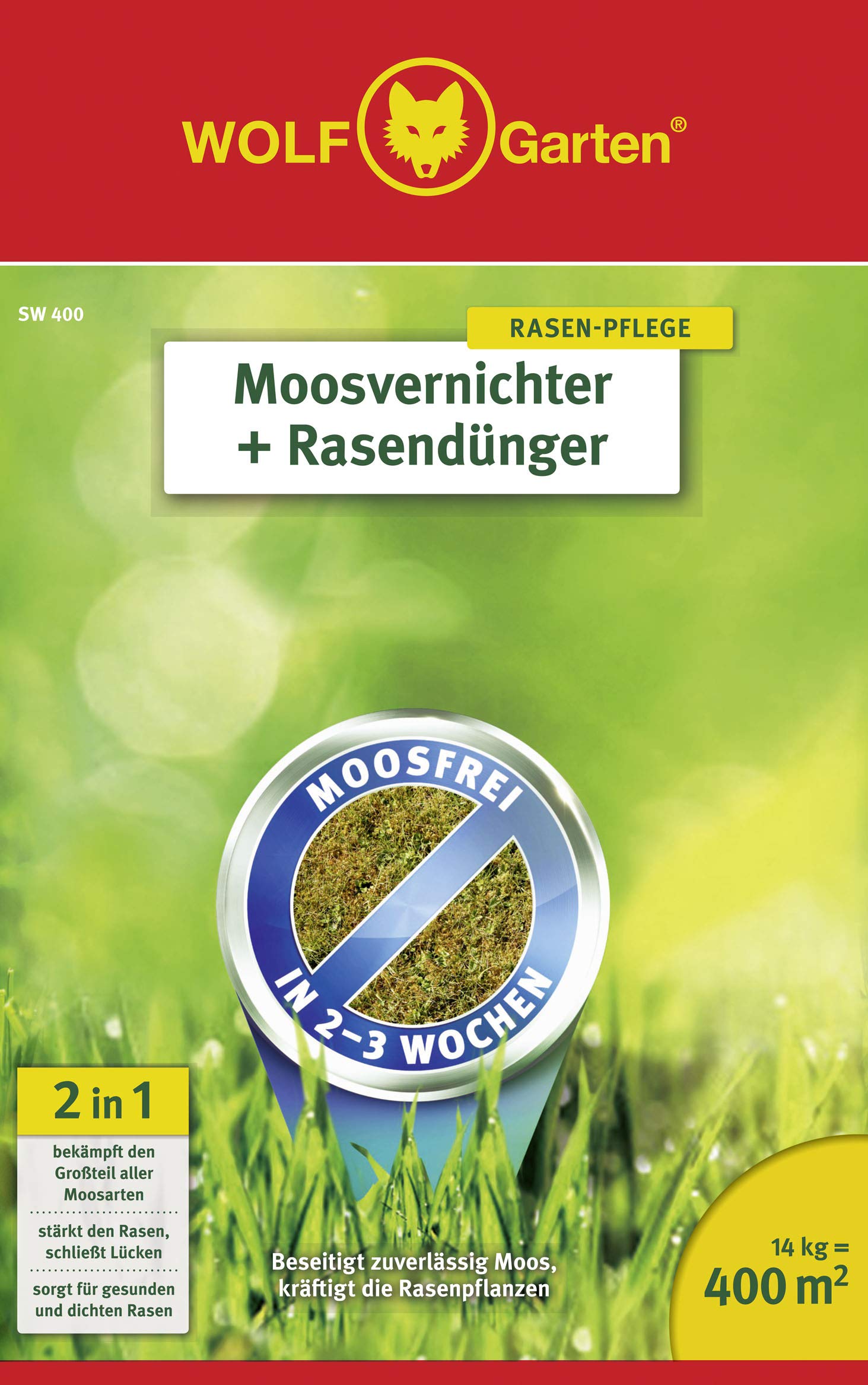 WOLF-Garten ANTIMUSCHIO E Fertilizzante per Prato – SW 400 – 14 kg per 400 m² – 3841040