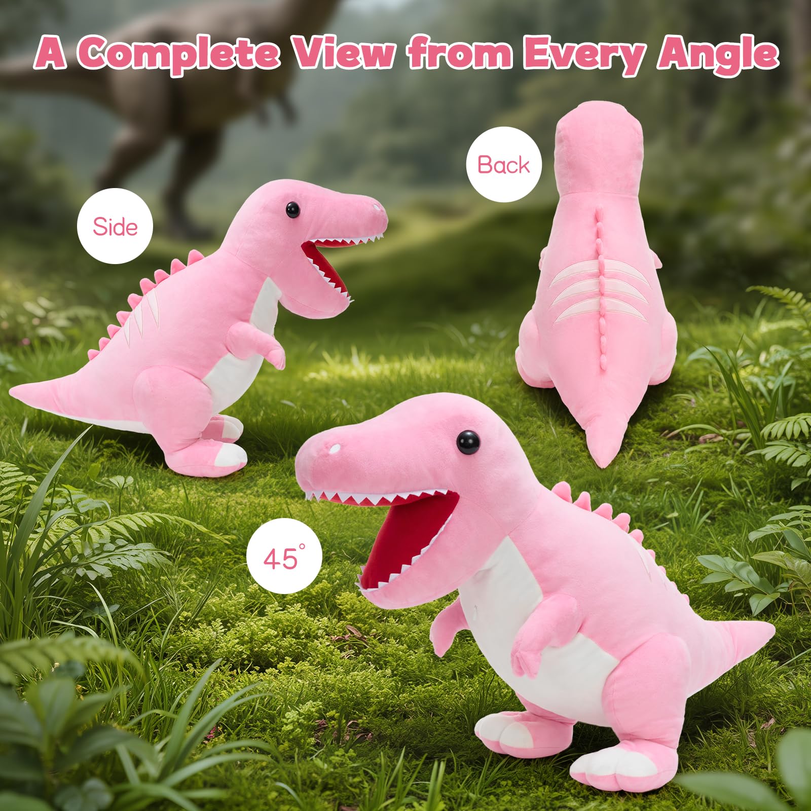 MorisMos Peluche a forma di dinosauro gigante, alto 80 cm, morbido, giocattolo per bambini, regalo di Natale e compleanno