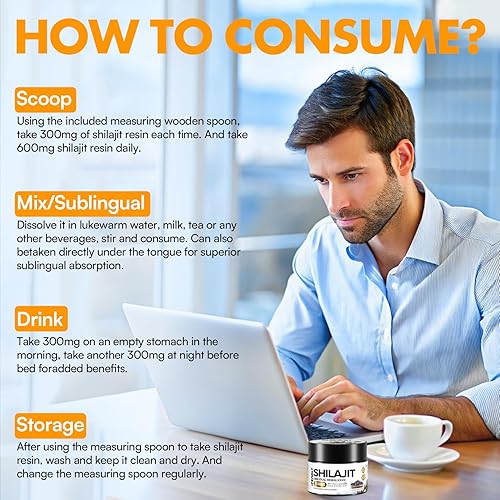 Miniatura 5 de Resina Shilajit, Shilajit para hombres y mujeres, Shilajit Pure Himalayan Organic  600 mg de potencia de grado oro, con más de 85 minerales traza,