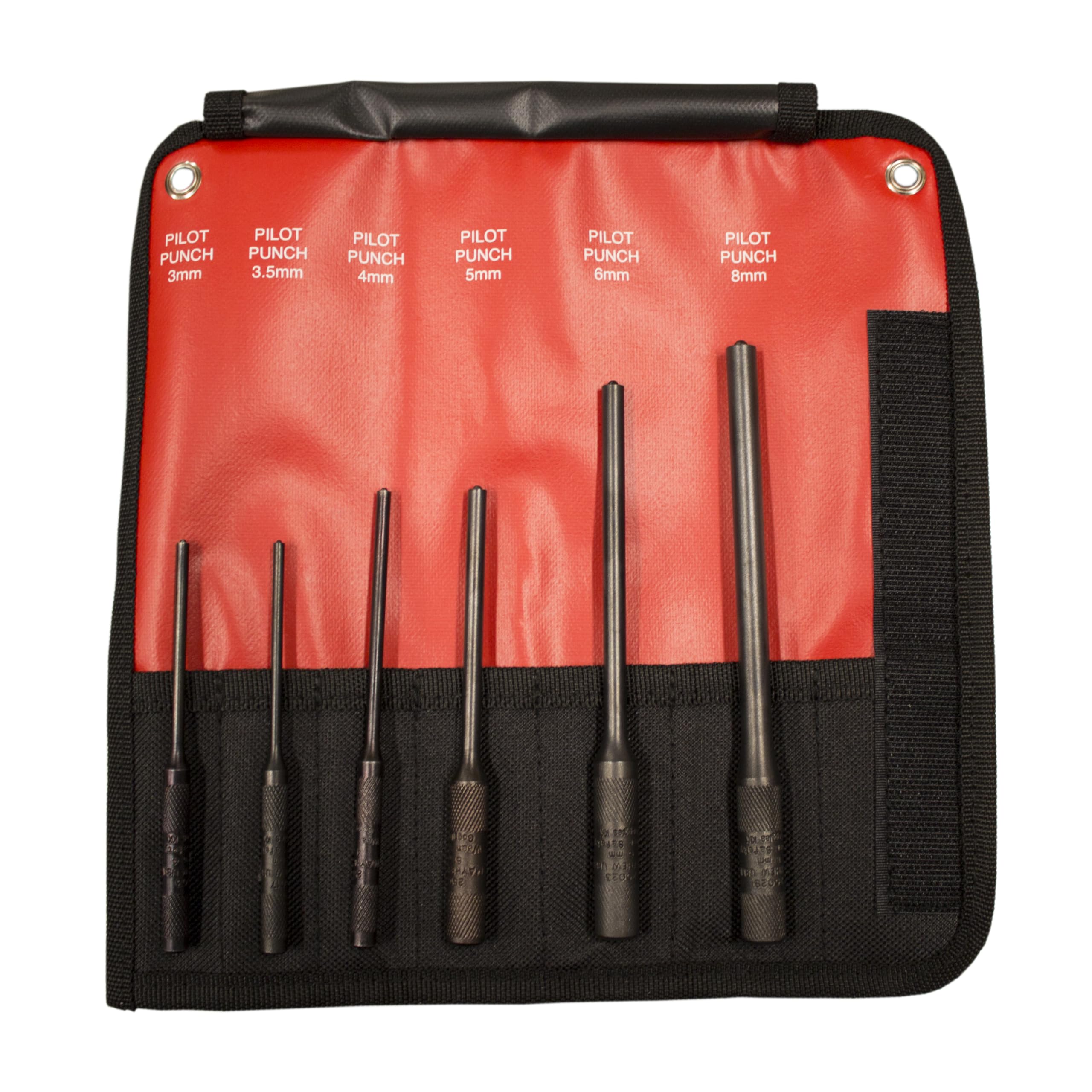 Mayhew Tools 66261 Pilot Punch, 6-Piece Set, Black Oxide Finish
