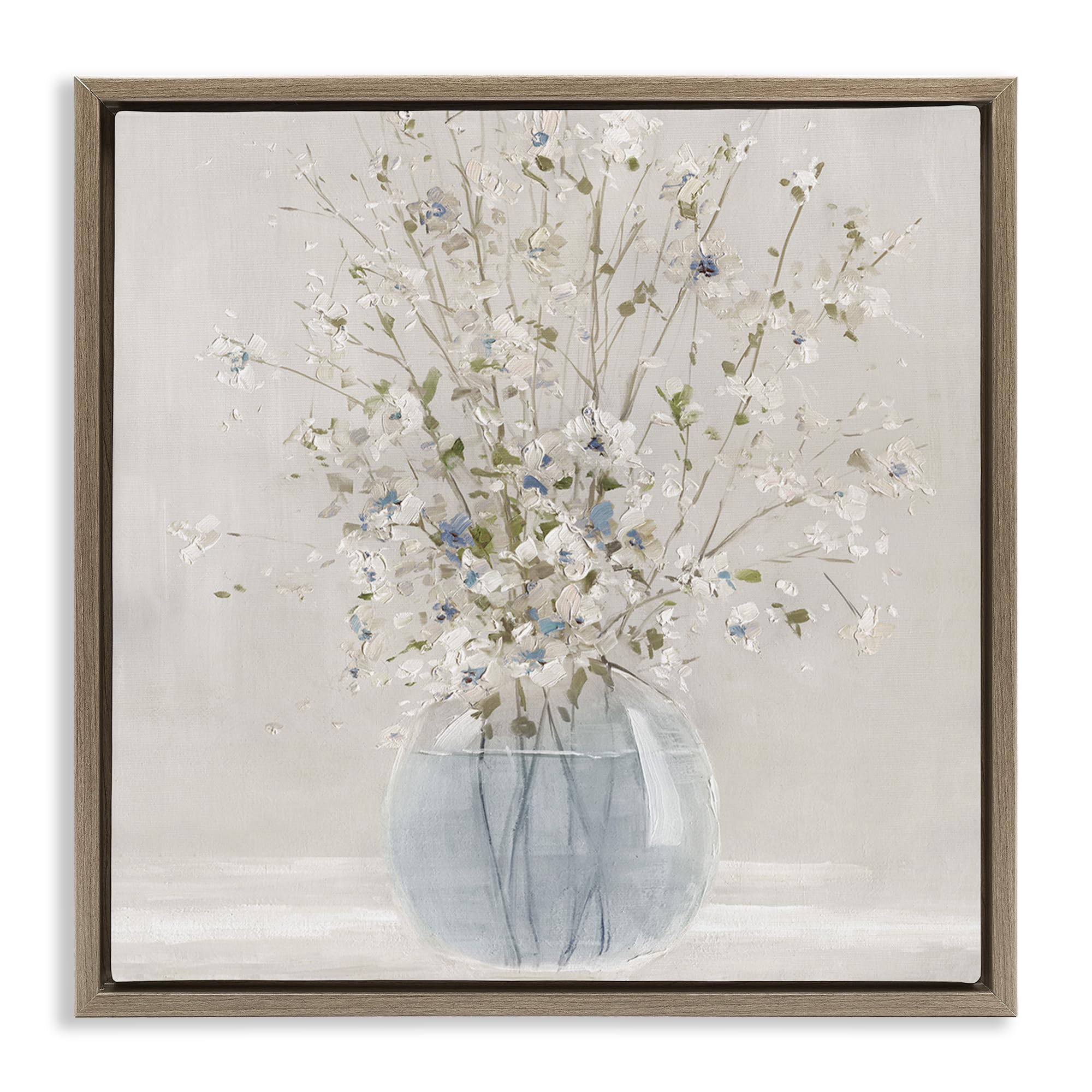 Serene Glass Vase Bouquet, 24 x 24 Inch Canvas in Floater Frame