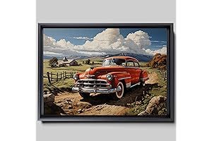 Vintage Farmhouse Canvas Wall Art: A Canvas Print Painting of a Charming Rustic Barn