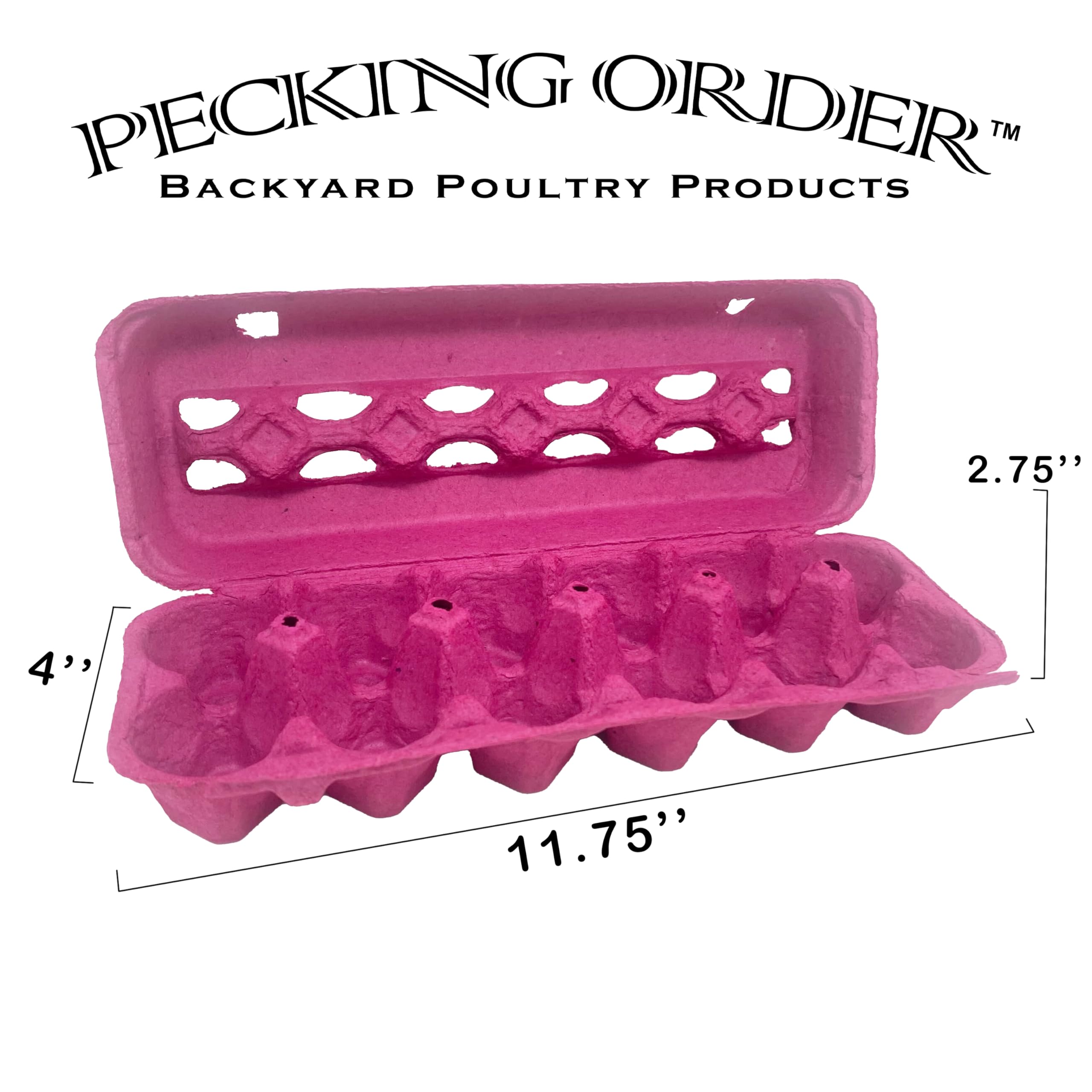 Pecking Order Cajas de huevos de pulpa de papel rosa, paquete de 50