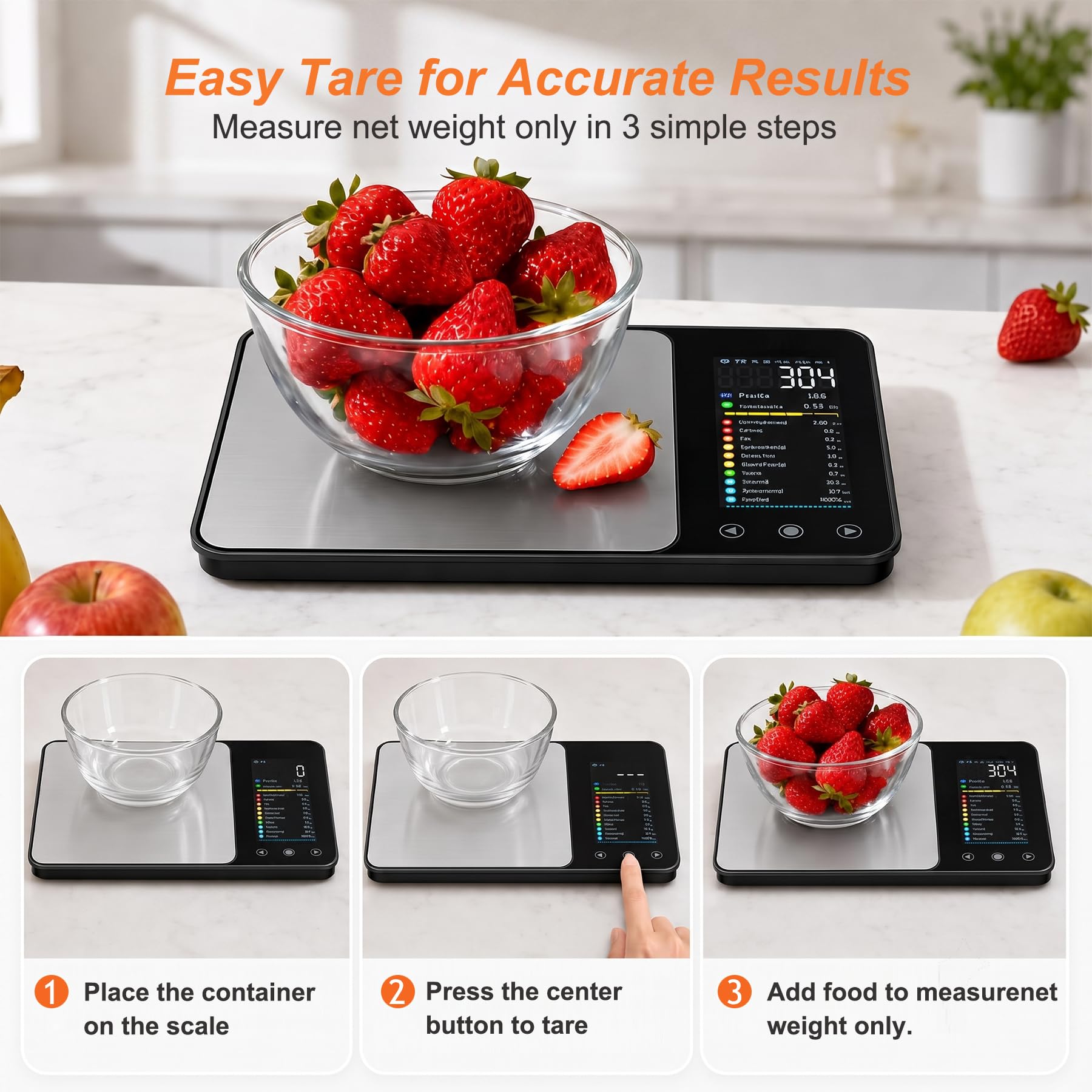 Smart Nutrition - Bilancia alimentare con app, display TFT, monitoraggio 28