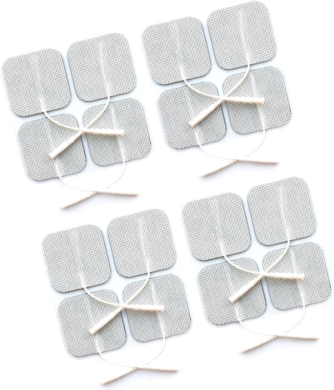 50x50mm Square Professional TENS Unit Pads,16-Pack 3rd Gen Japanese Gel Latex-Free Replacement Electrode(CE/FDA Approved),Upgraded Self-Stick Performance,Skin Friendly and Non-Irritating