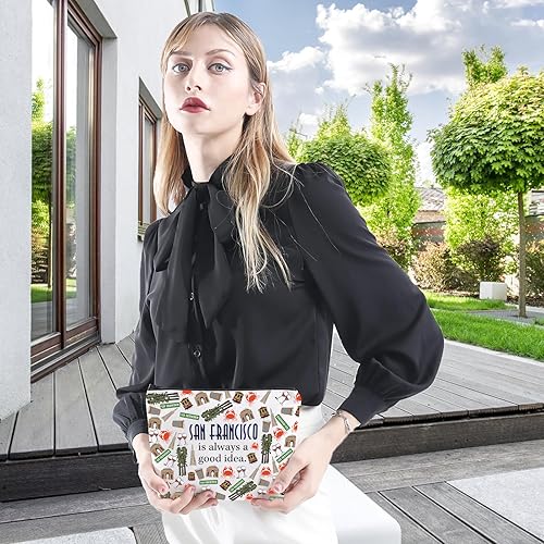 Miniatura 4 de WCGXKO San Francisco regalo San Francisco Skyline regalo San Francisco bolsa con cremallera bolsa de maquillaje, San Francisco, Cremallera