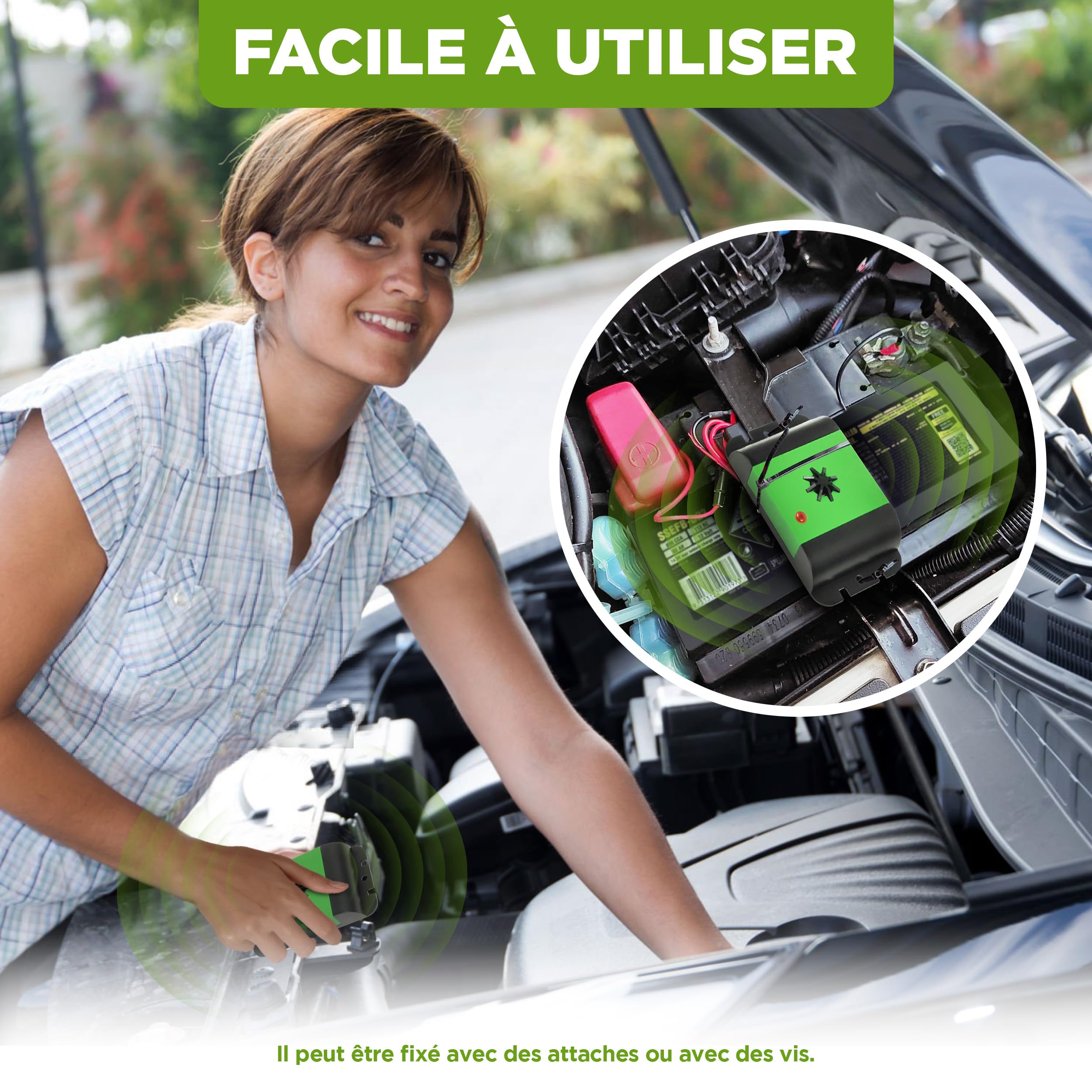 ISOTRONIC Répulsif Contre Les Martres, Souris et Les Rats pour Protection Voiture, Grenier et Cave - Répulsif chassant Contre martre à Ultrason sans piège - Installation Facile et Effet Durable