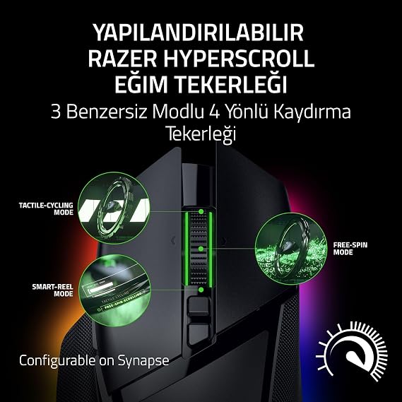 Razer Basilisk V3 Pro 35K - Fully Customizable Wireless Ergonomic Gaming Mouse with Chroma RGB - 35K Optical Sensor (Configurable Wheel, 13 Customizable Controls) Black