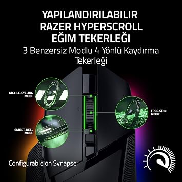 Razer Basilisk V3 Pro 35K - Fully Customizable Wireless Ergonomic Gaming Mouse with Chroma RGB - 35K Optical Sensor (Configurable Wheel, 13 Customizable Controls) Black