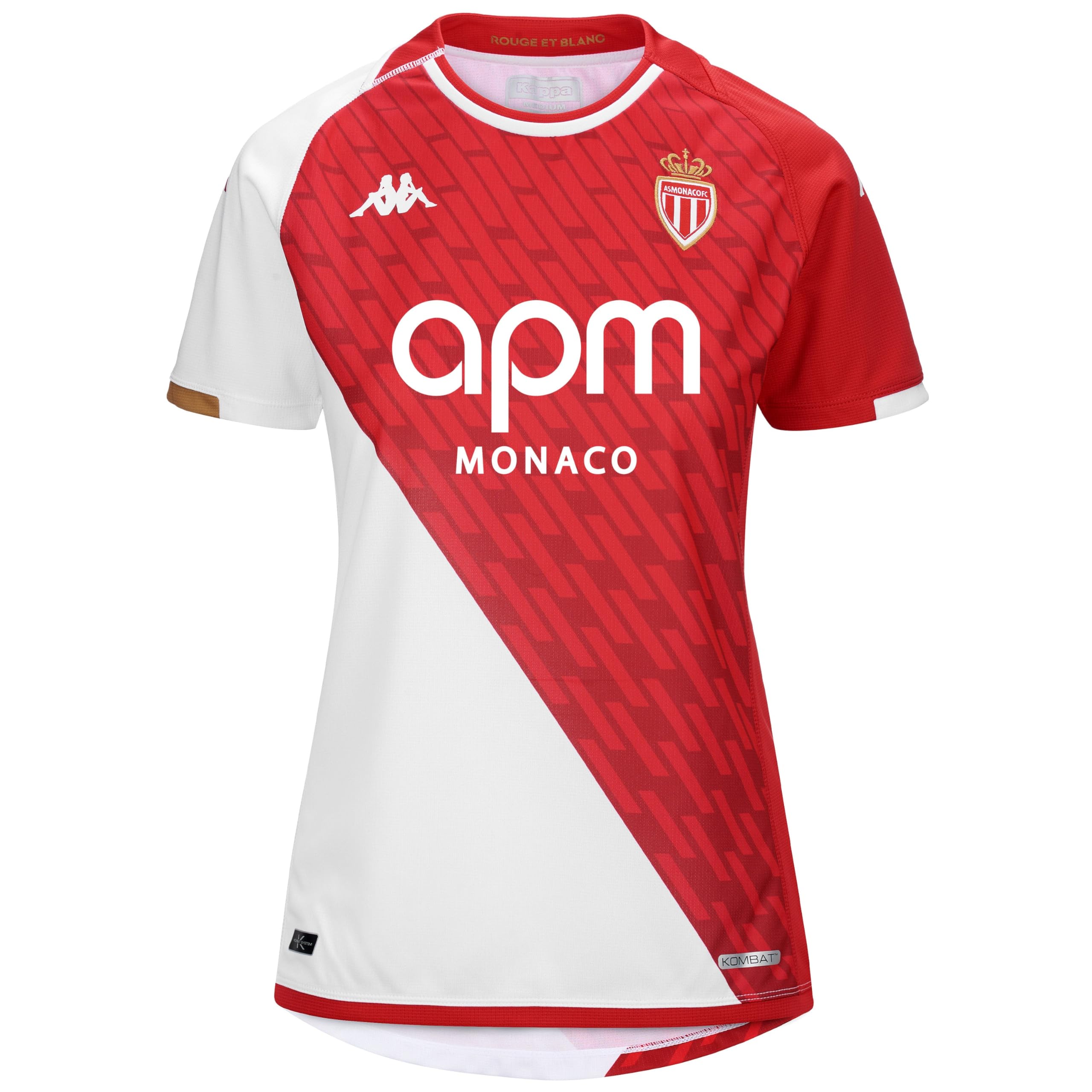 Kappa - Maillot Kombat Lady AS Monaco Home 23/24 pour Femme - Rouge - Taille L