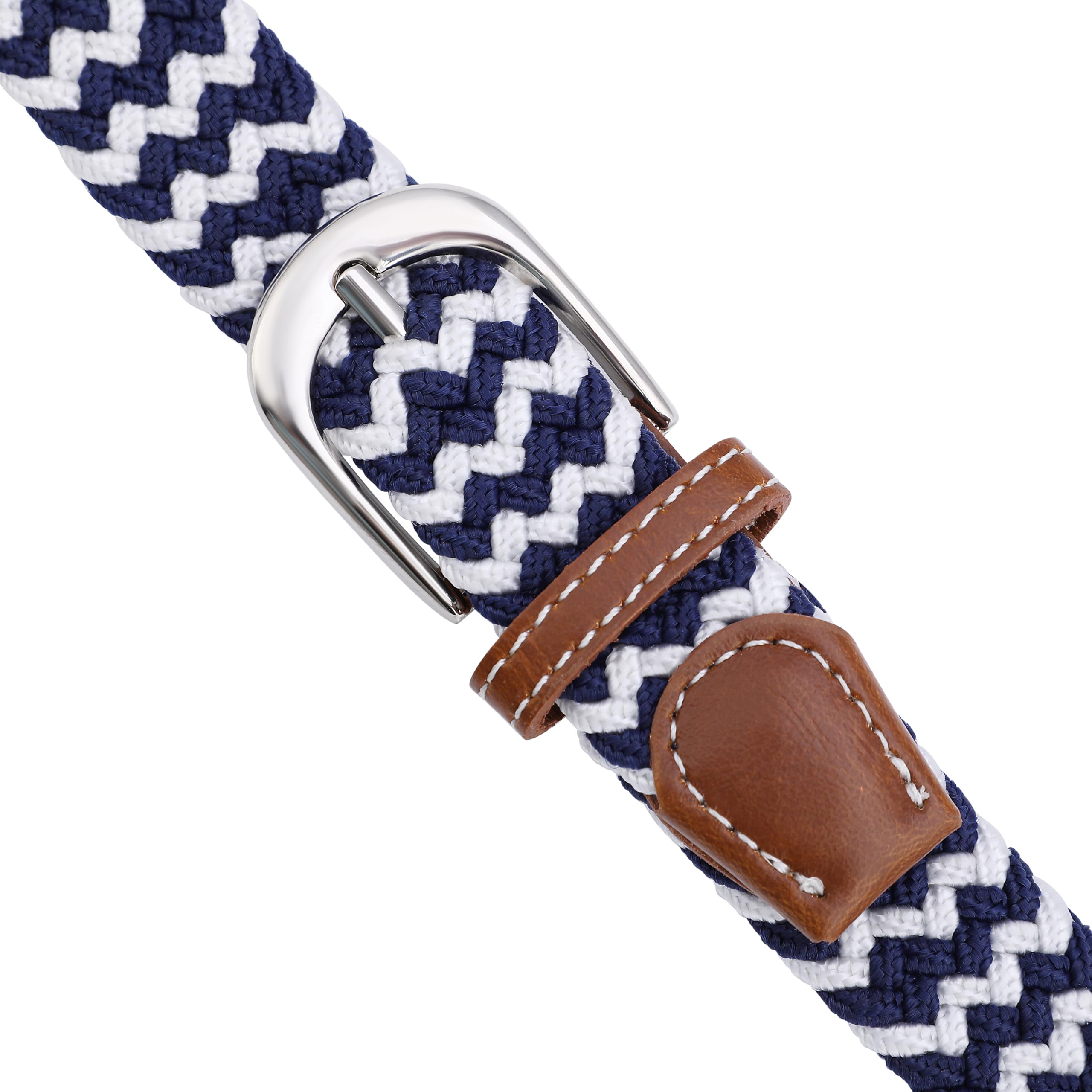 MagicPop Stretchable Belt for Kids, Fancy Belt for Formal, Casual & Jeans Wear, Waist 20-24-28-30 Inch 3|5|7|9|11 Yrs (Blue-White, W26-30 Inch) 2