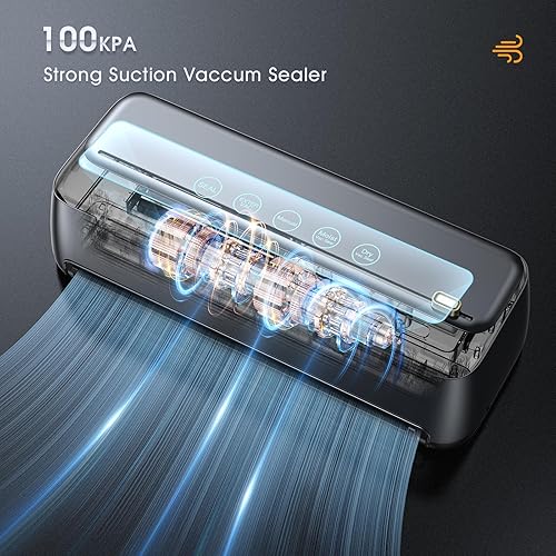 Miniatura 4 de Máquina selladora al vacío, sellador de alimentos completamente automático de 100 Kpa, bolsas de sellador al vacío, Seco, Modos de conservación de