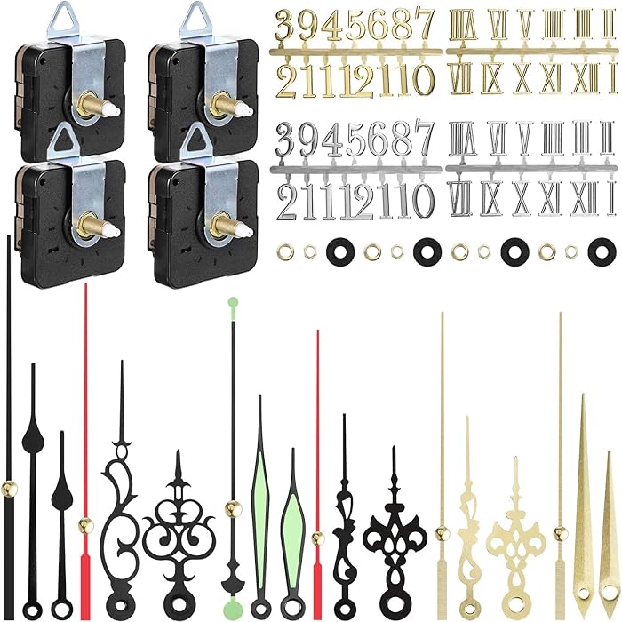 Buy 4 Pieces Clock Numerals Kit, 4 Pieces Clock Movements Long Shaft