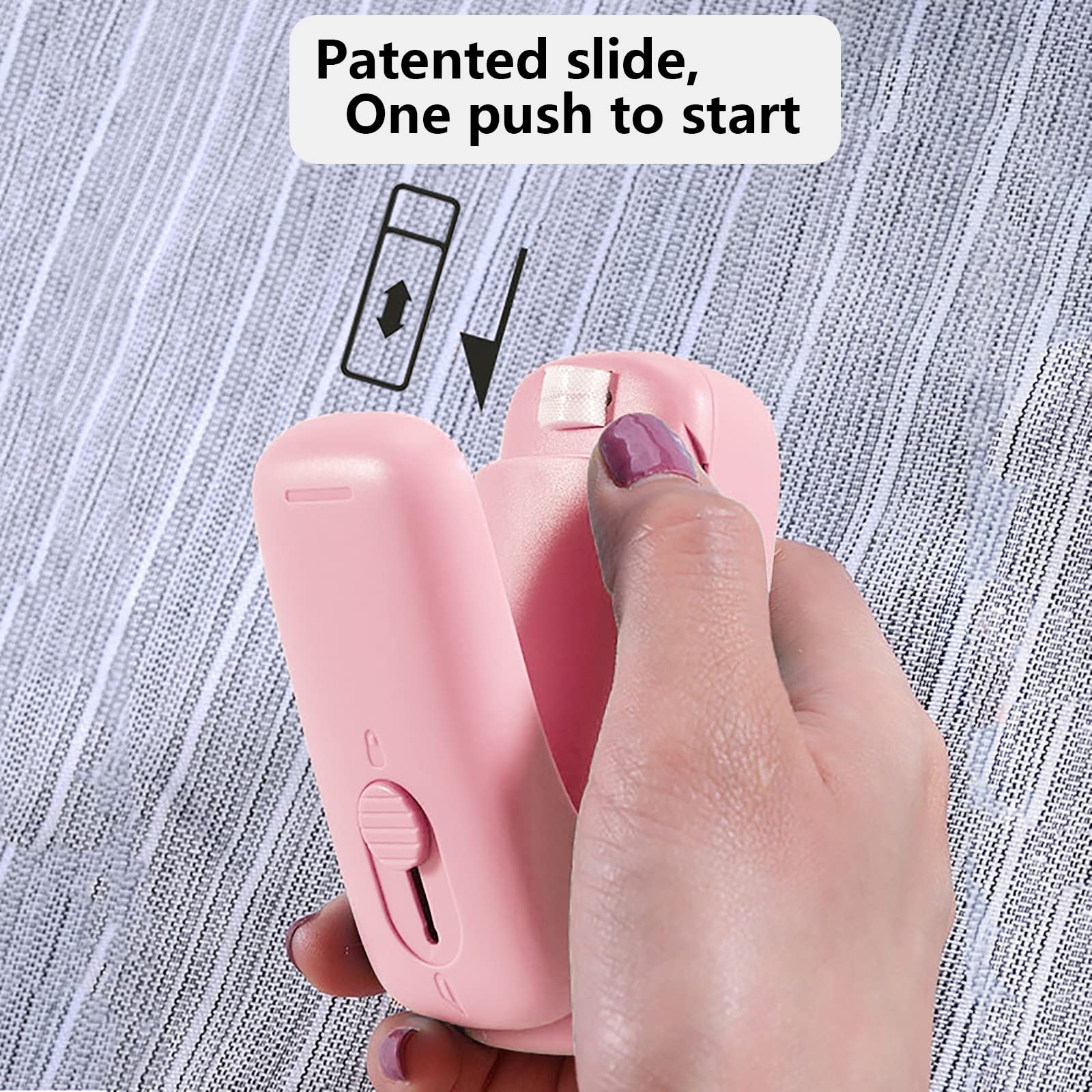 Small Rechargeable Food Bag Sealer - 4.3 Inch Pink Vacuum Sealer For Kitchen