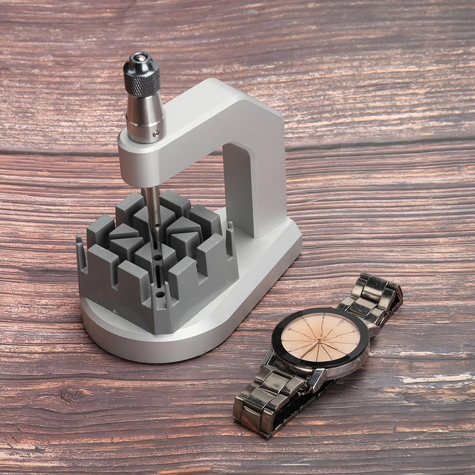 Herramienta multifuncional para retirar eslabones de reloj, removedor de pasadores de eslabones de correa de reloj para ajuste rápido de la correa, herramienta compacta de aluminio