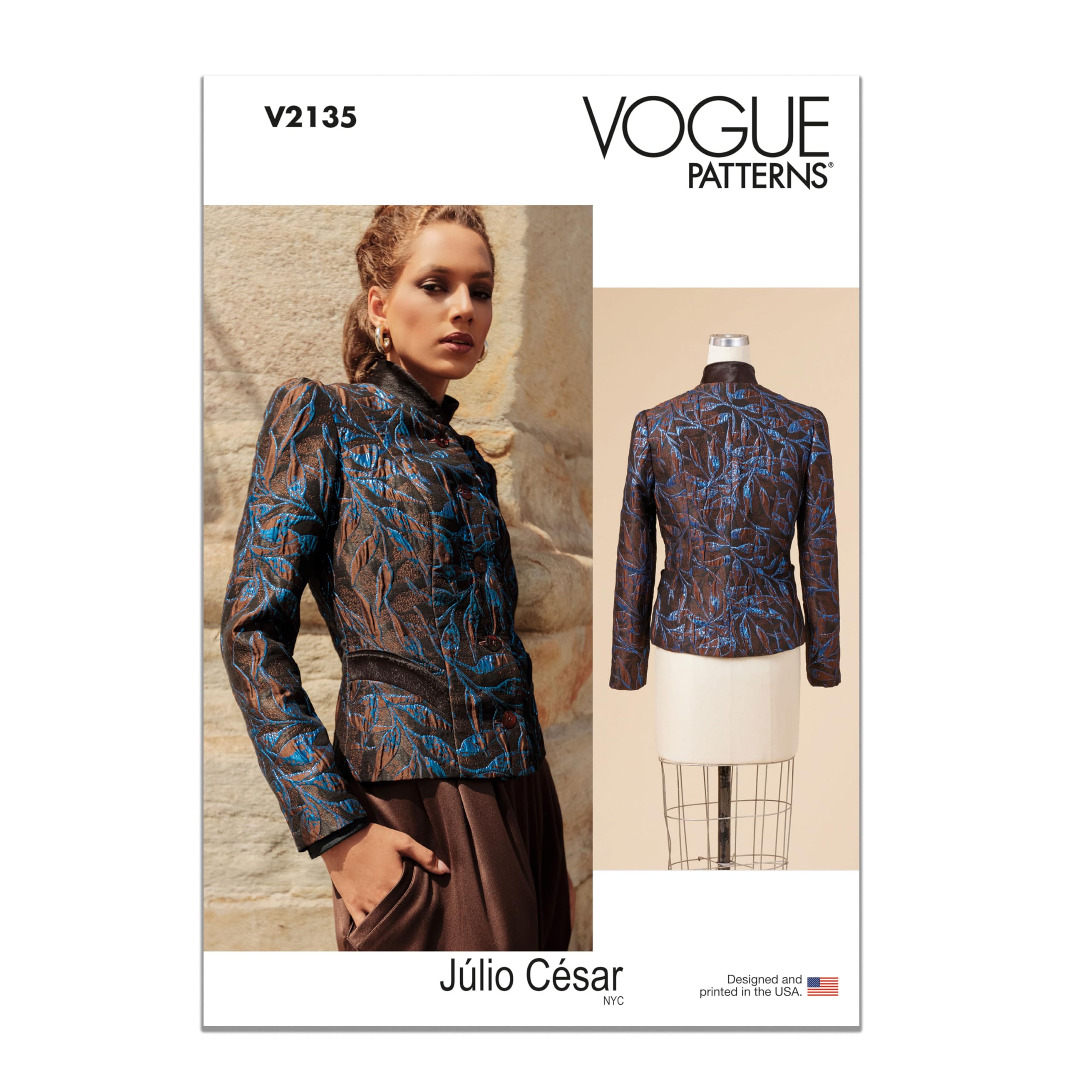 Patrons de couture V2135U5 Vogue veste femme Julio Cesar taille 44-52