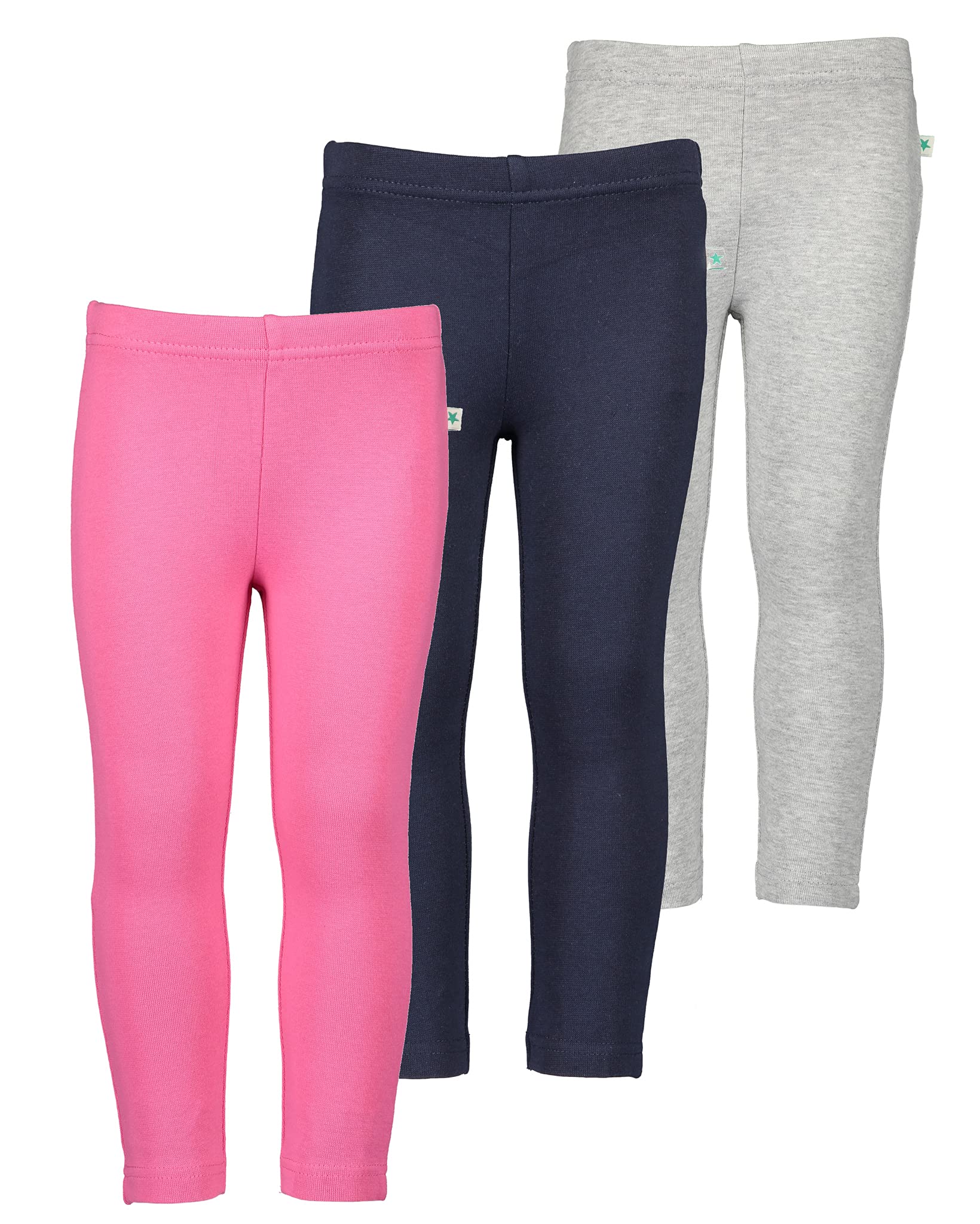 Blue Seven Leggings para niña Basics – Pack de 3, M01 Pink + Night Blue + Niebla, 3 años
